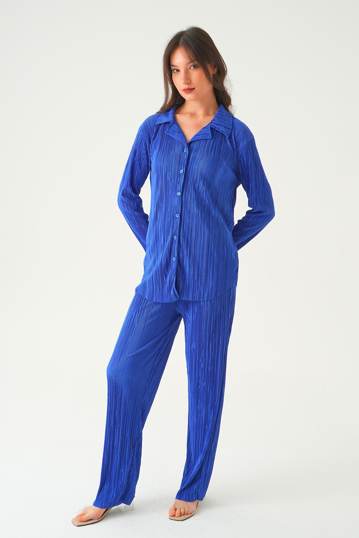 Saks Pliseli Pantolon Takım 2525