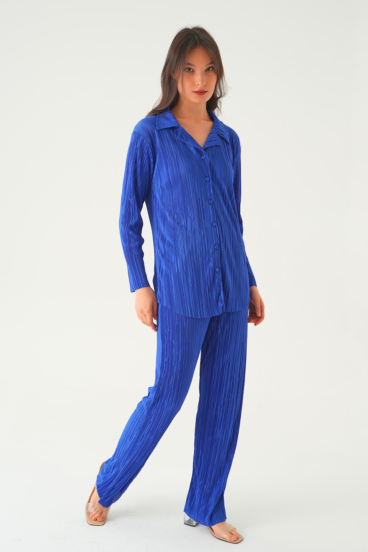 Saks Pliseli Pantolon Takım 2525