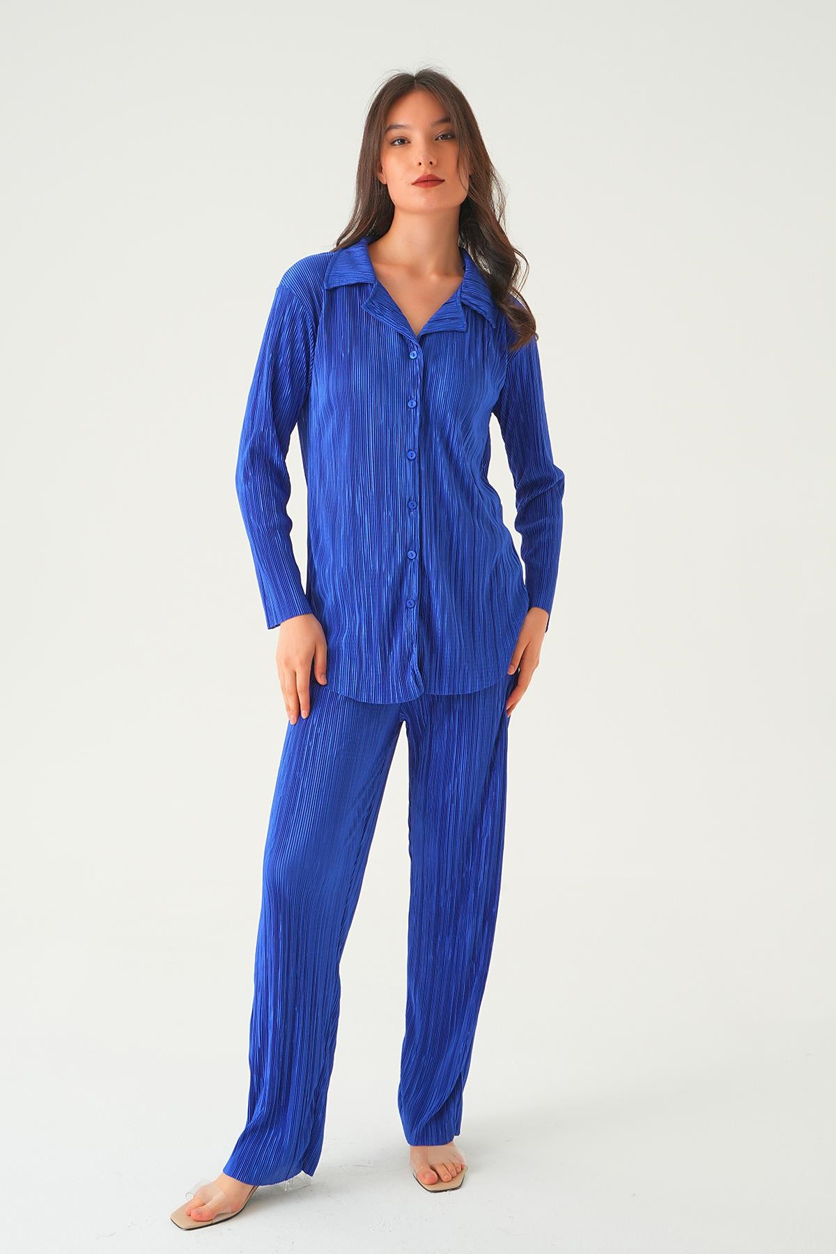 Saks Pliseli Pantolon Takım 2525