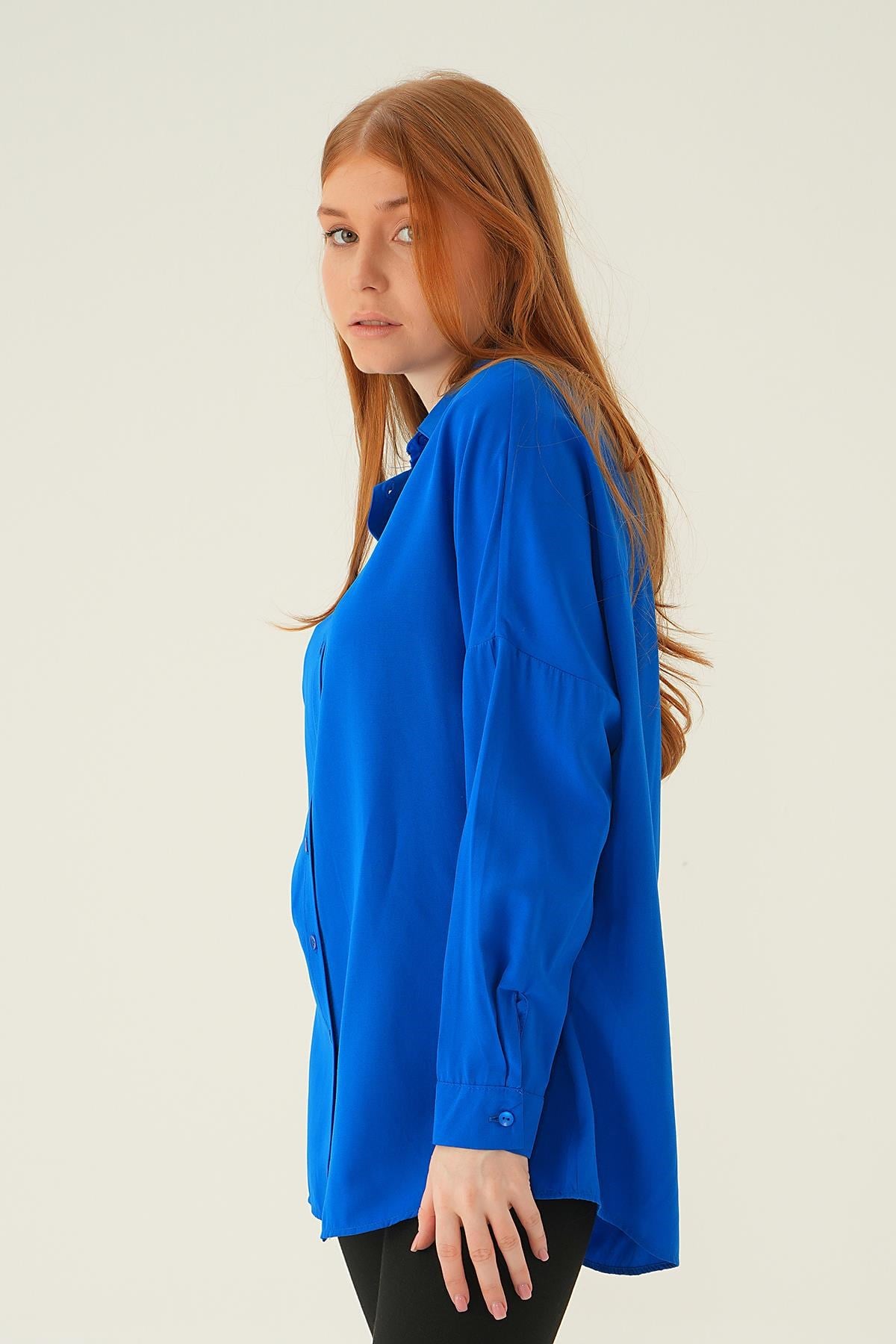 Saks Relaxed Fit Rahat Kesim Basic Gömlek - 6621A