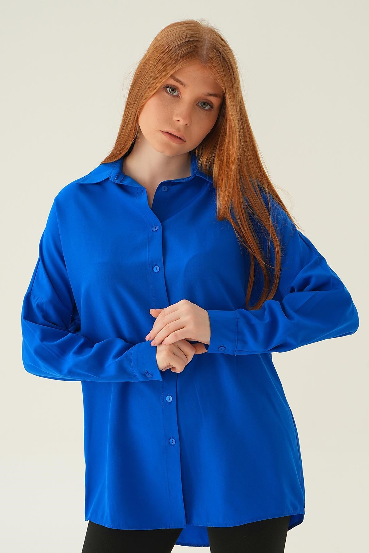 Saks Relaxed Fit Rahat Kesim Basic Gömlek - 6621A