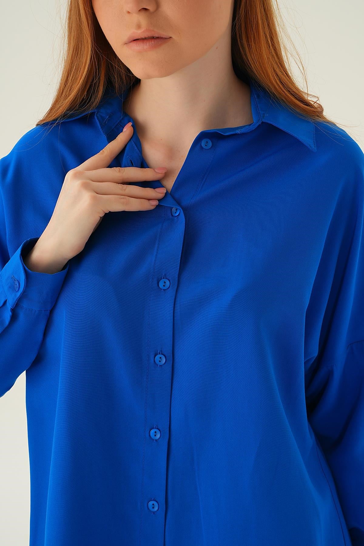Saks Relaxed Fit Rahat Kesim Basic Gömlek - 6621A