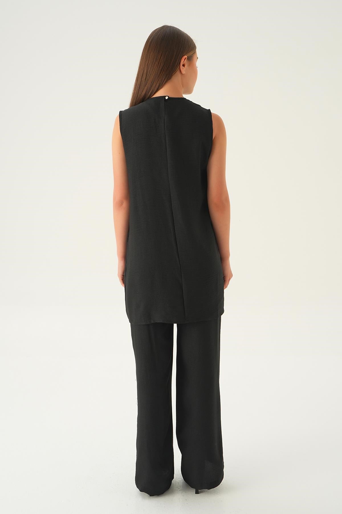 Siyah 3'lü Kimono Takım 4018A
