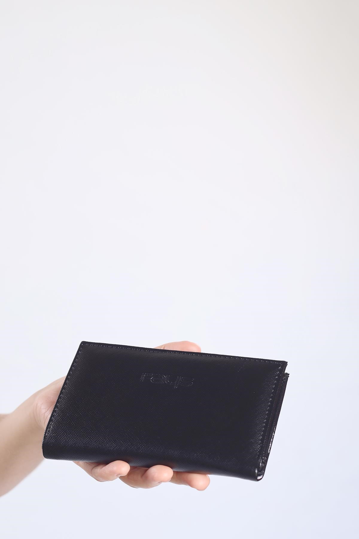 Siyah Çıtçıtlı Fermuarlı Cüzdan 033