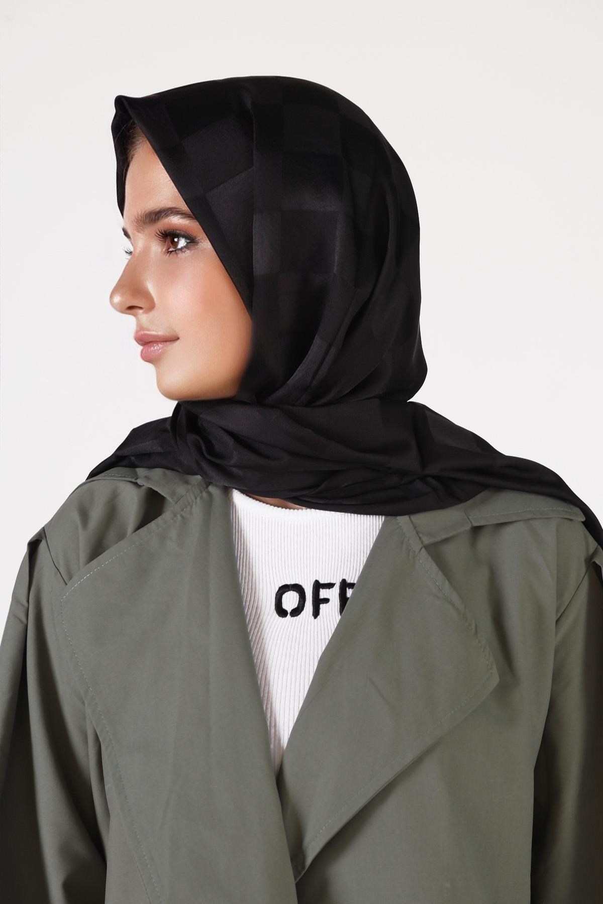 Siyah Dama Desen Şal 5664