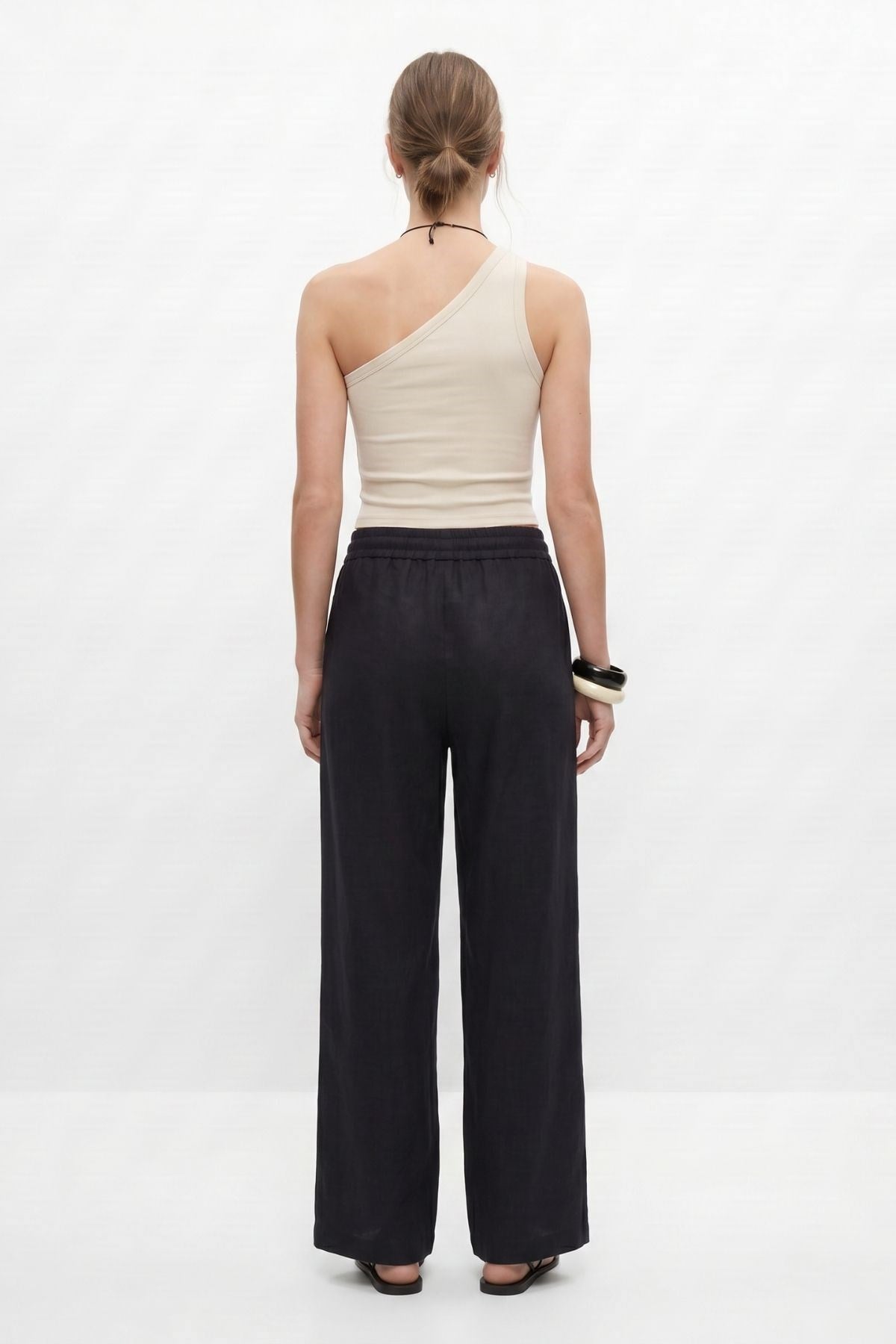 Siyah Geniş Paça Pantolon 8561A