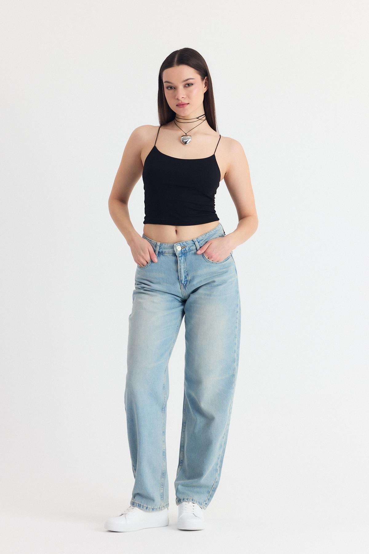 Siyah İnce Askılı Fitted Basic Atalet 947