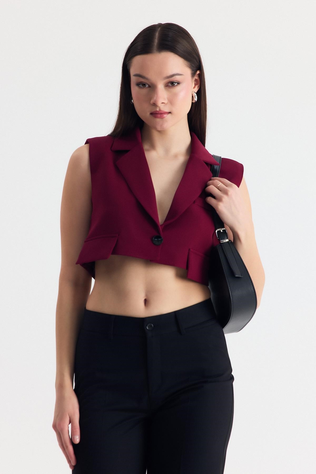 Siyah Oval Baget Çanta 3001