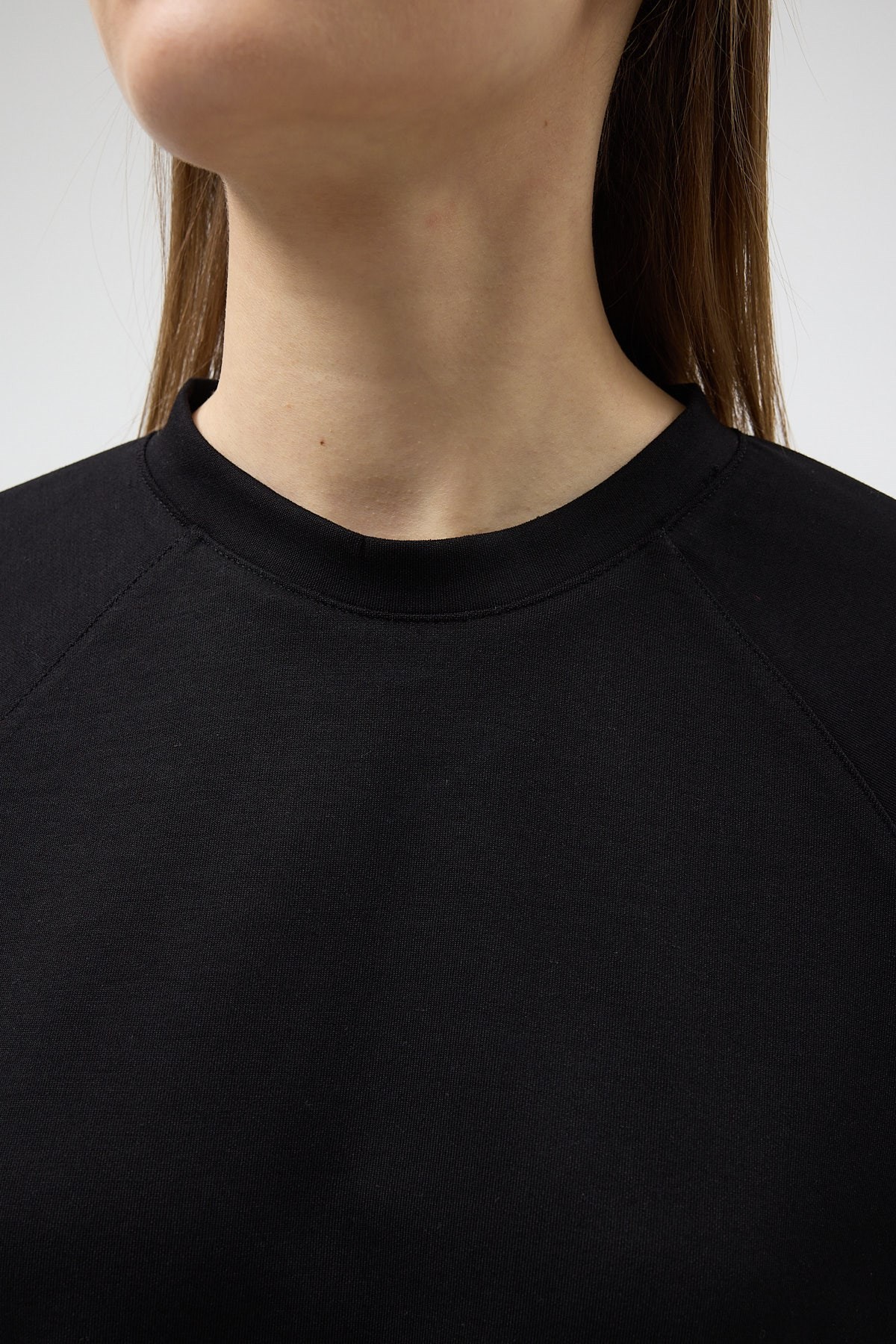 Siyah Oversize Bisiklet Yaka Kadın Sweat 8251A