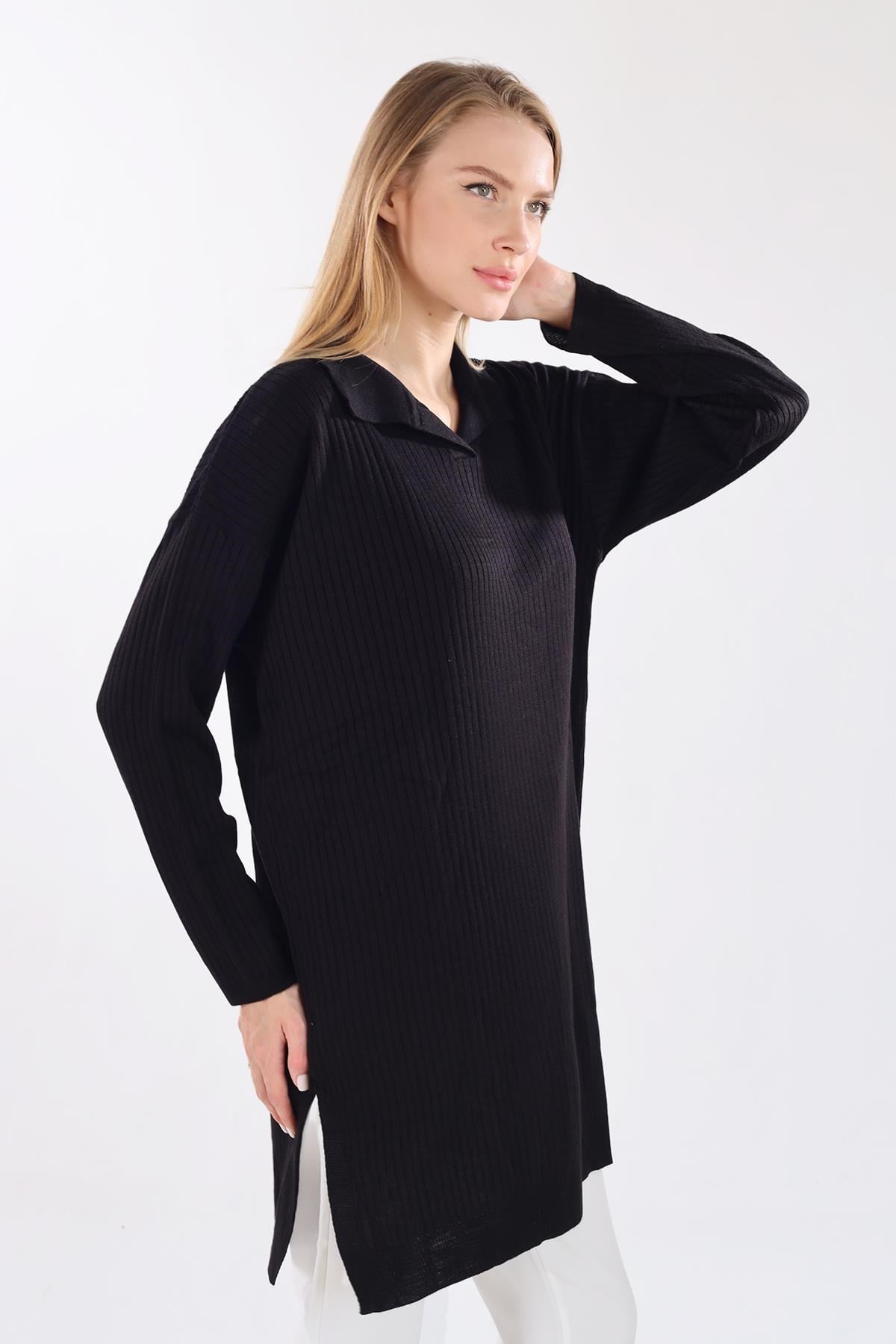 Siyah Polo Yaka Tunik 5410
