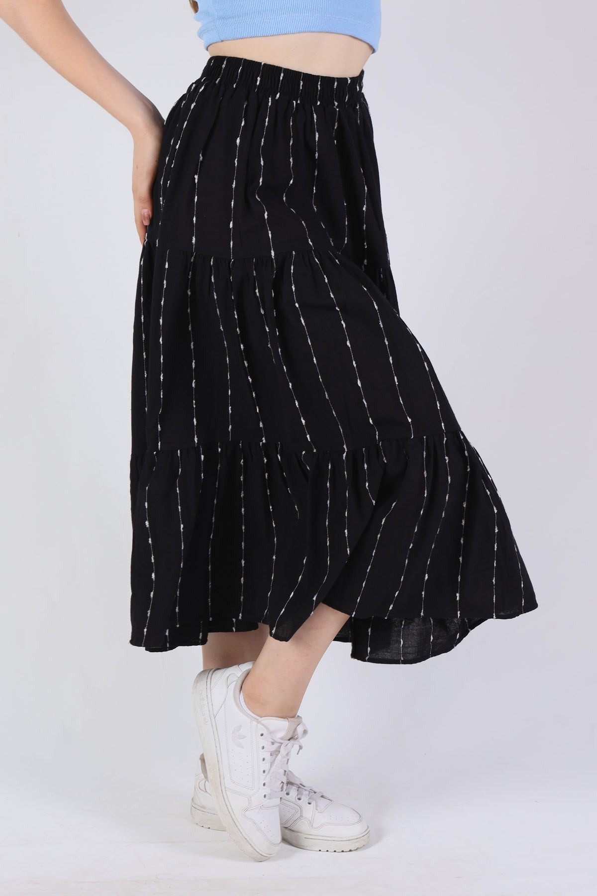 Siyah Şerit Detay Etek 9205