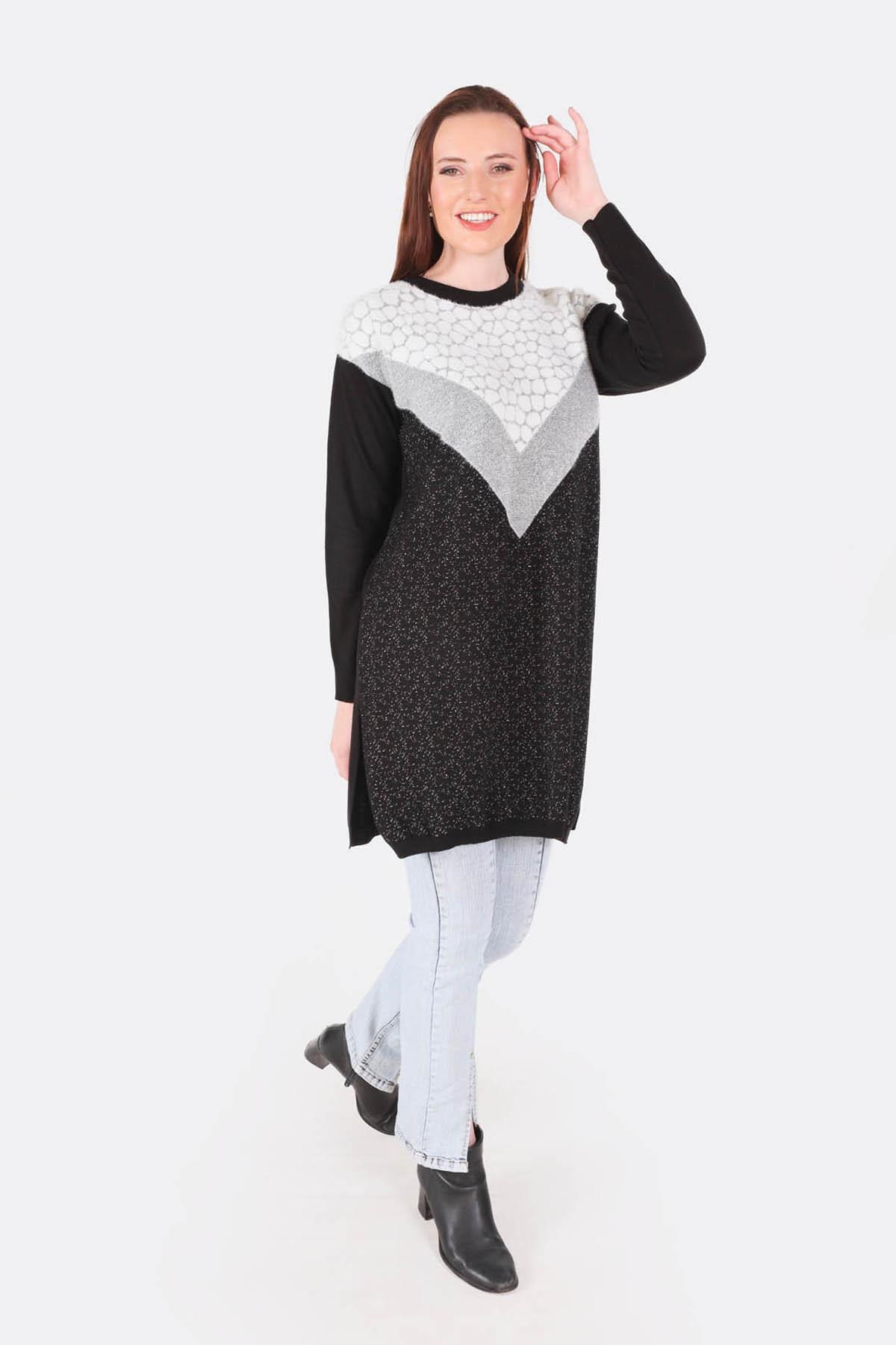 Siyah Simli Triko Tunik 1475