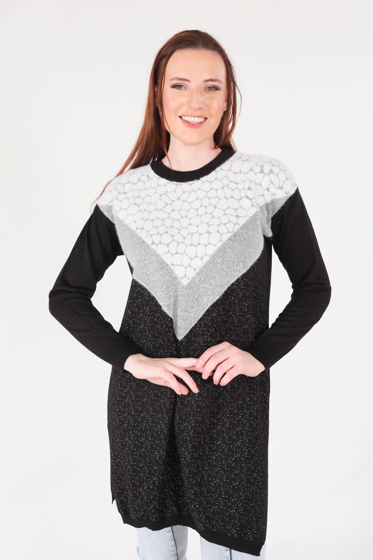 Siyah Simli Triko Tunik 1475