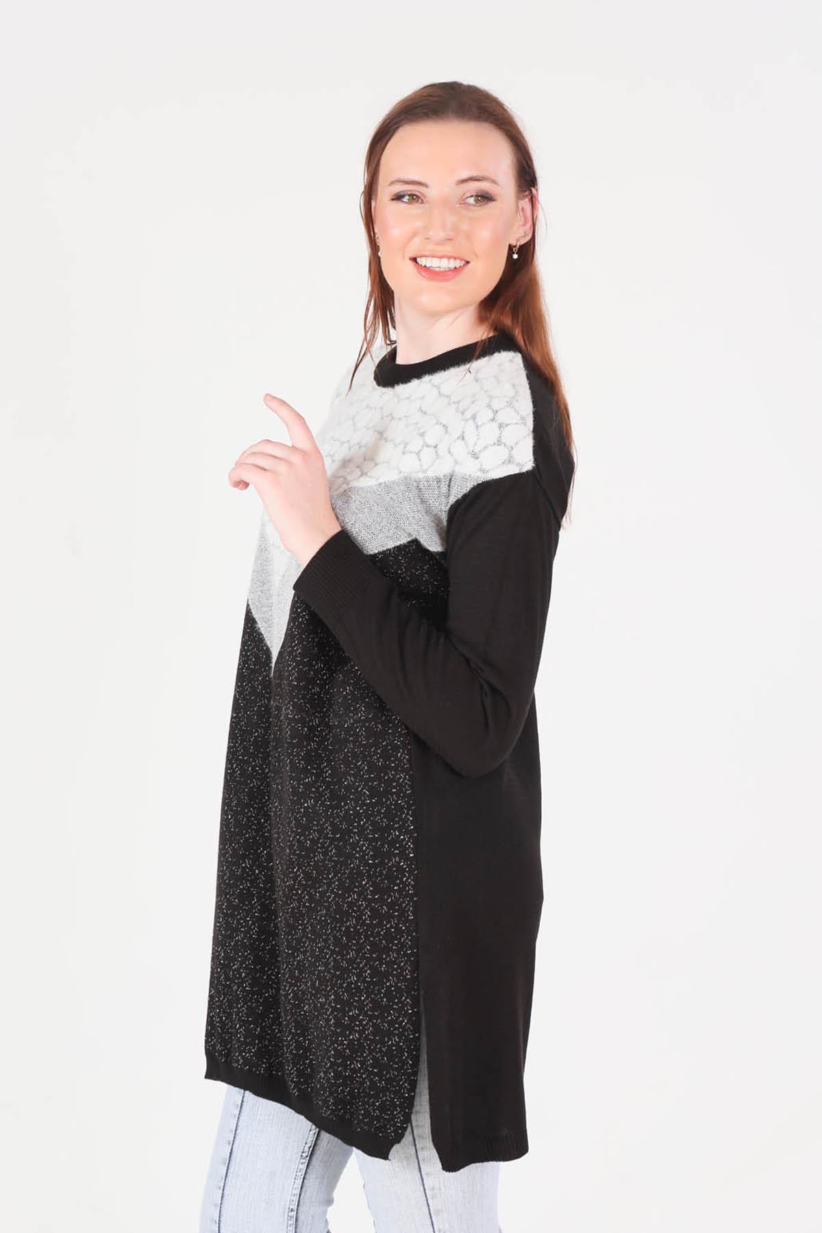 Siyah Simli Triko Tunik 1475
