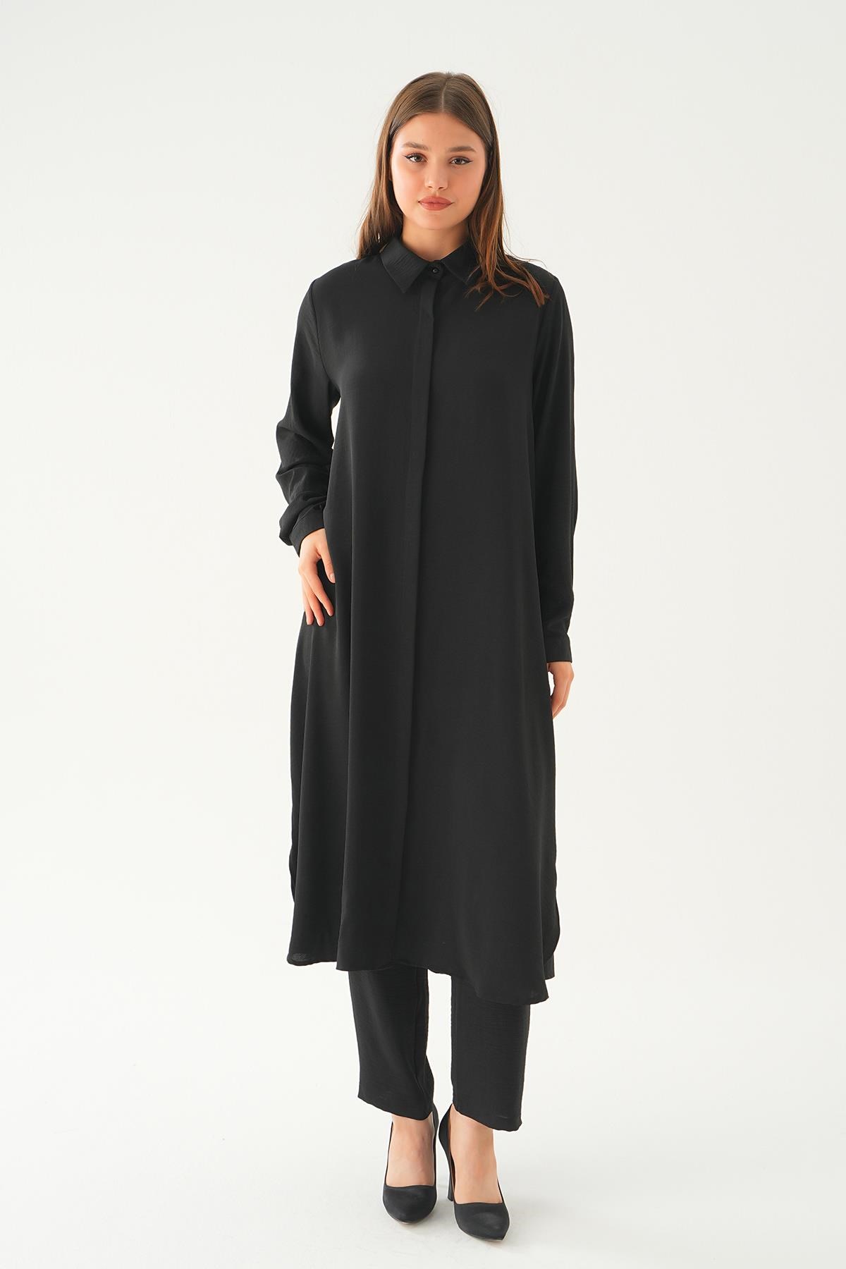 Siyah Tunik Pantolon Takım 4016A