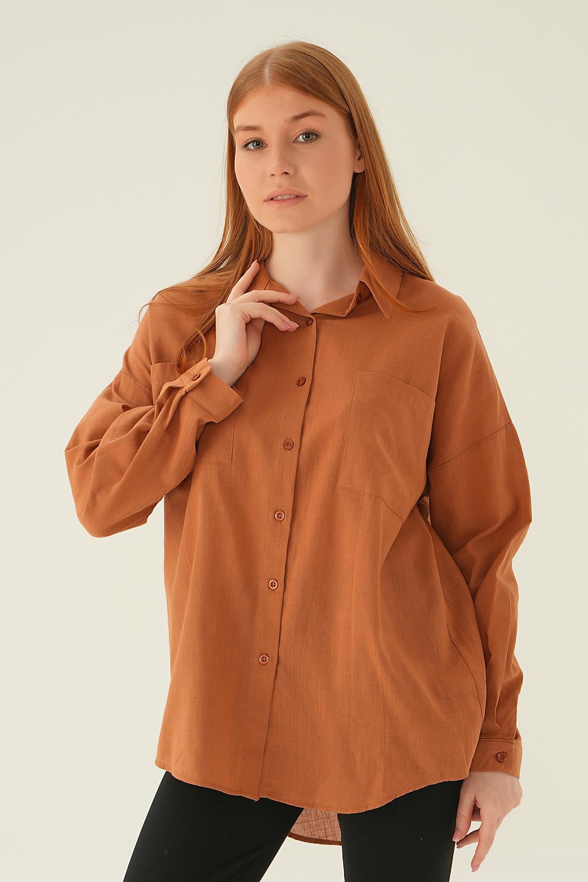 Taba Çift Cep Gömlek 6891A