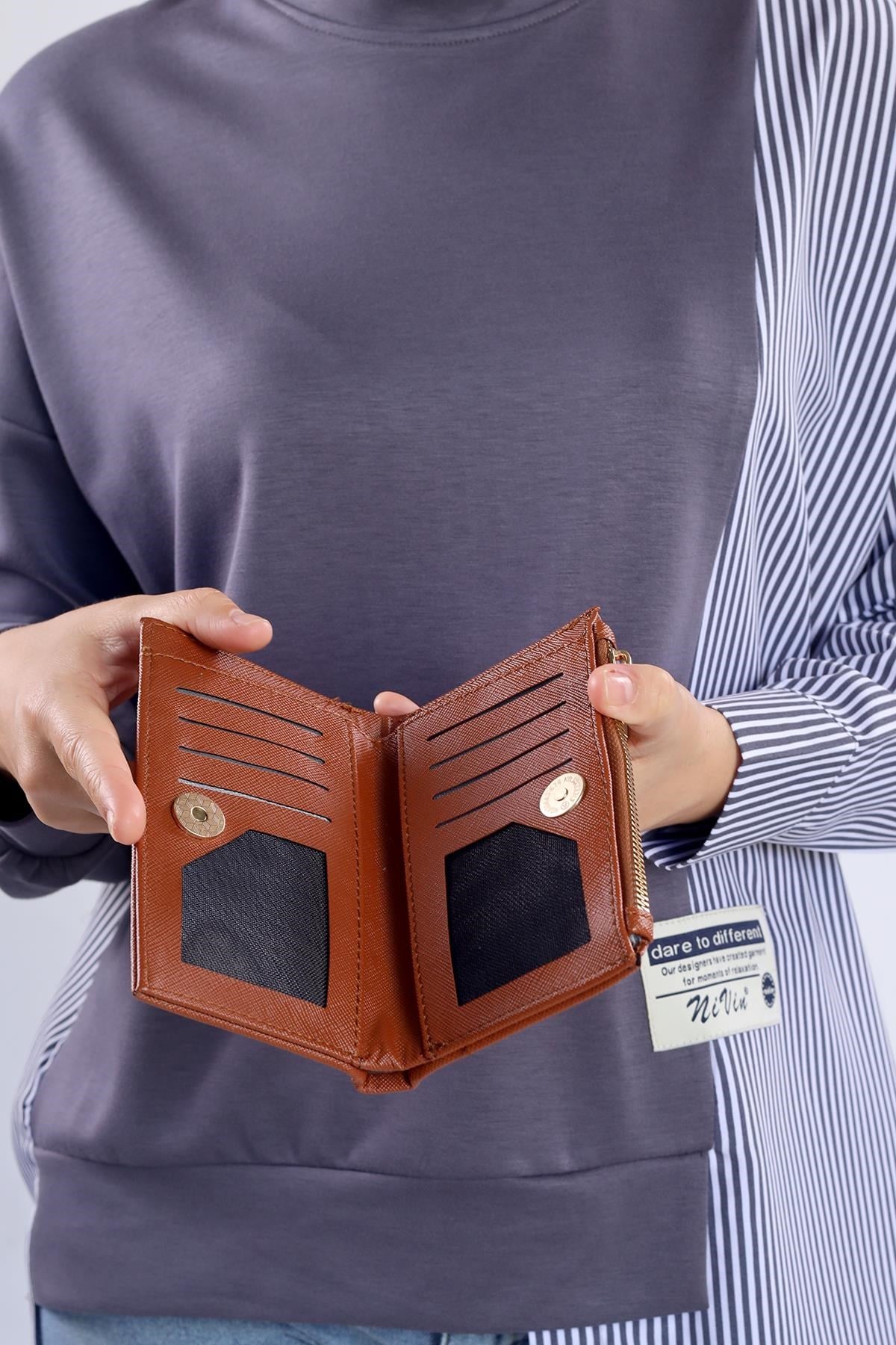Taba Çıtçıtlı Fermuarlı Cüzdan 033