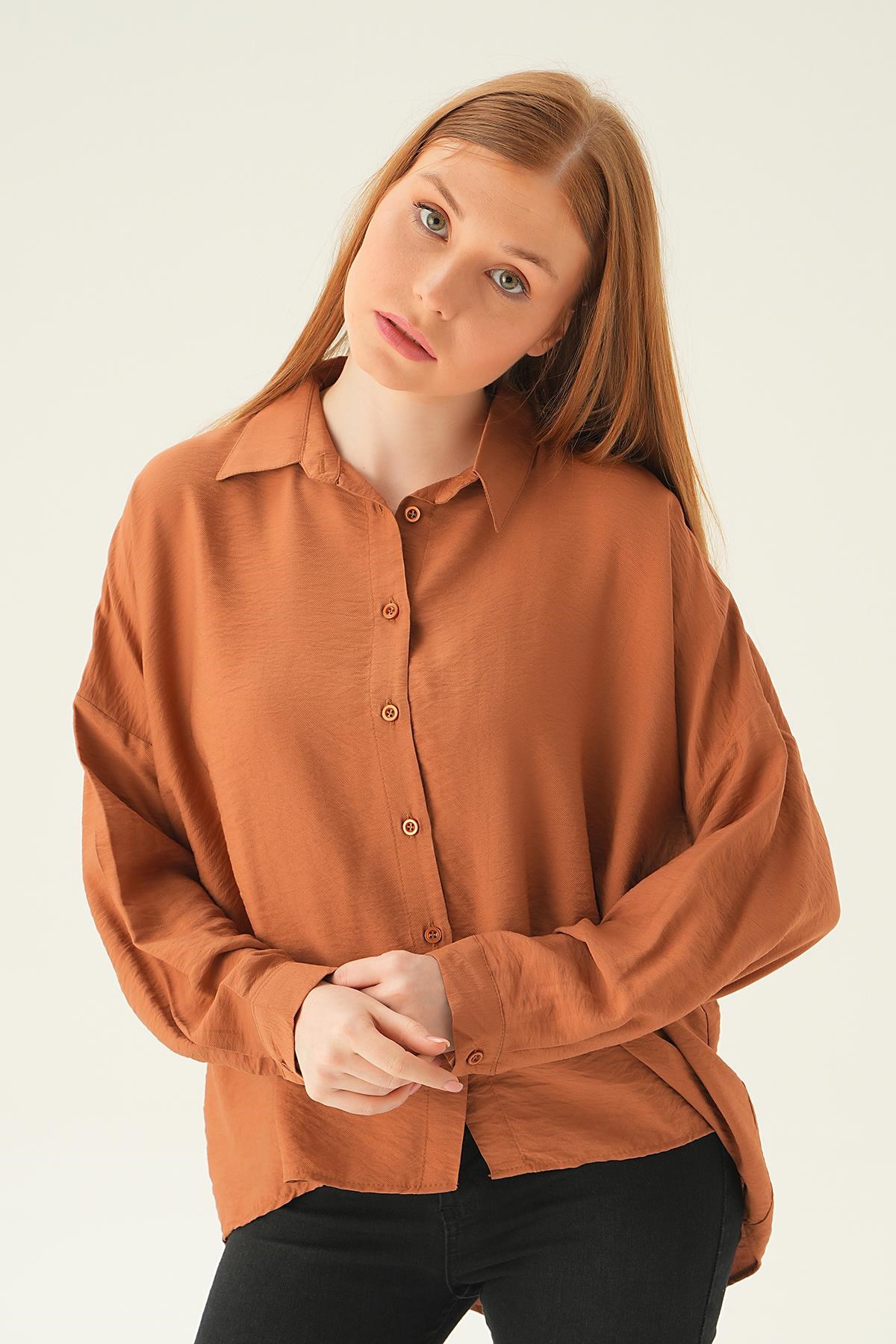 Taba Oversize Gömlek 6557-1