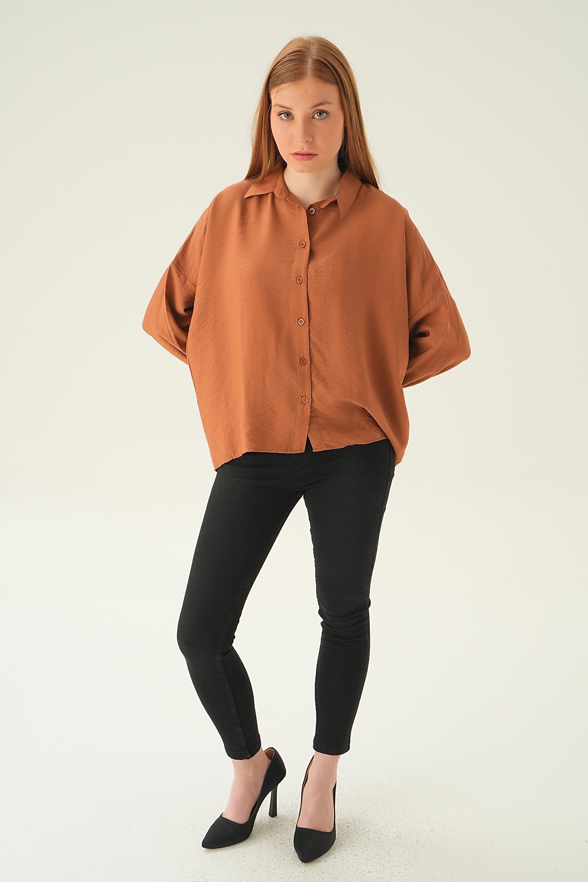 Taba Oversize Gömlek 6557-1