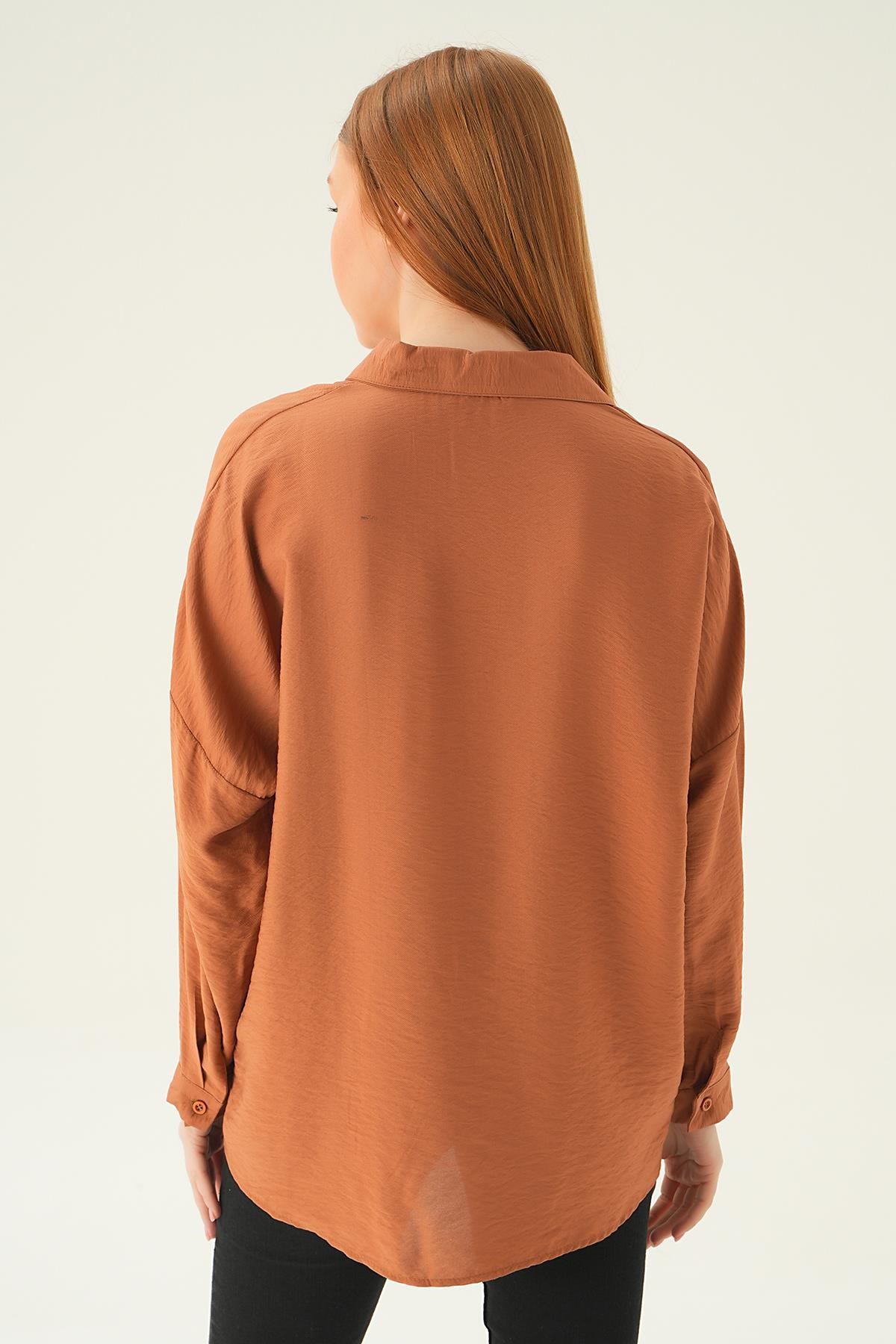 Taba Oversize Gömlek 6557-1