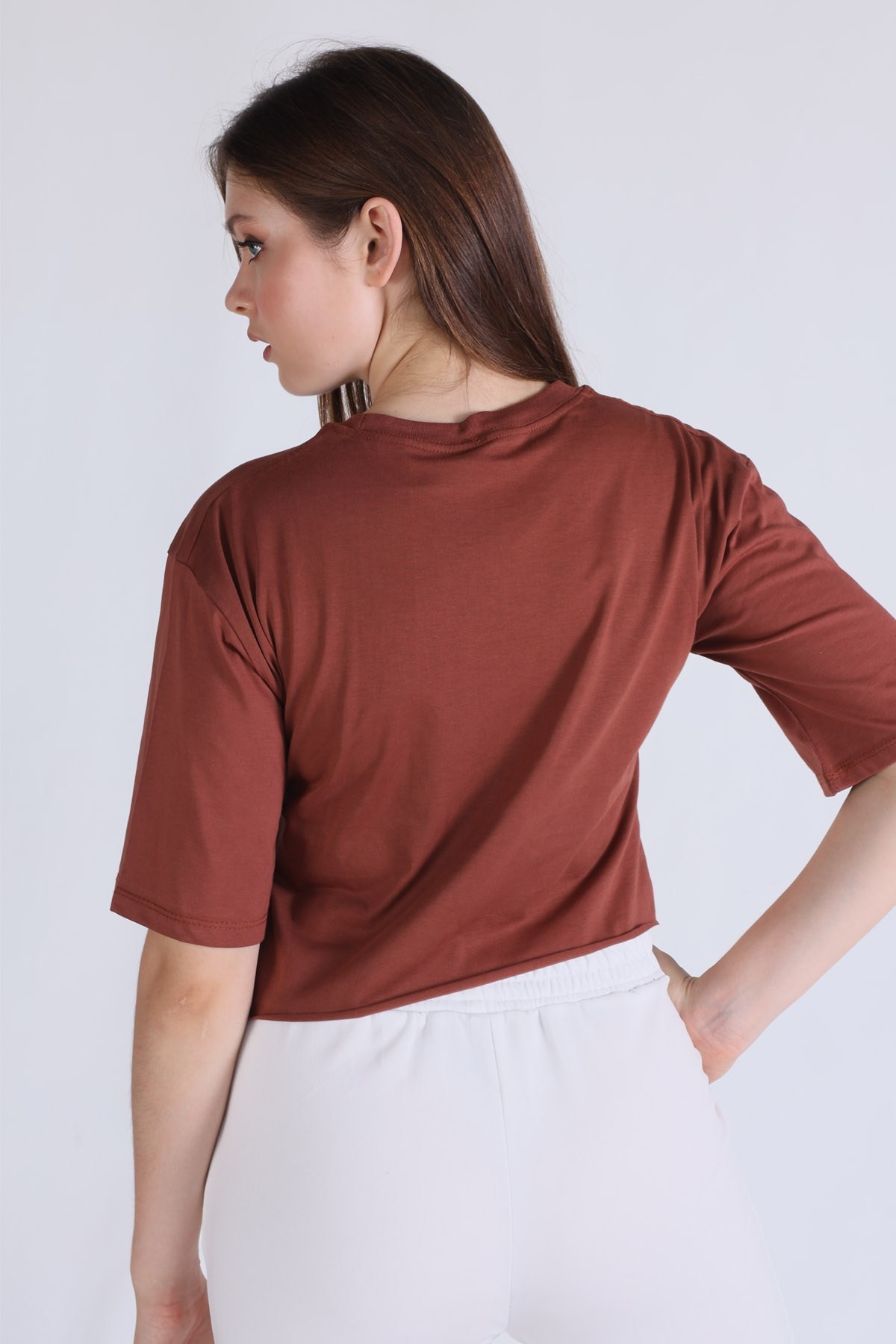 Tarçın Santa Clara Baskı Oversize Tişört 1477