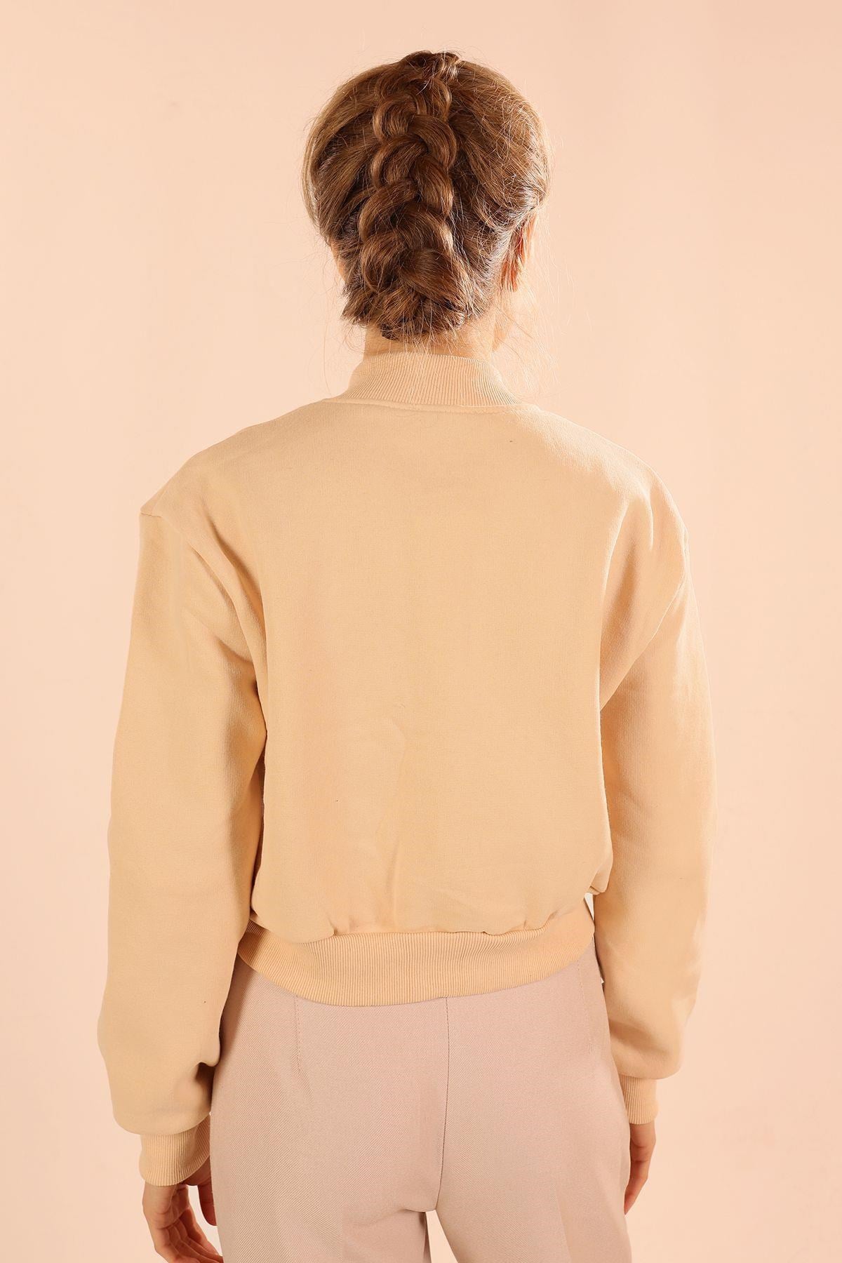 Taş Çift Cepli Çıtçıtlı Kısa Sweat 1785