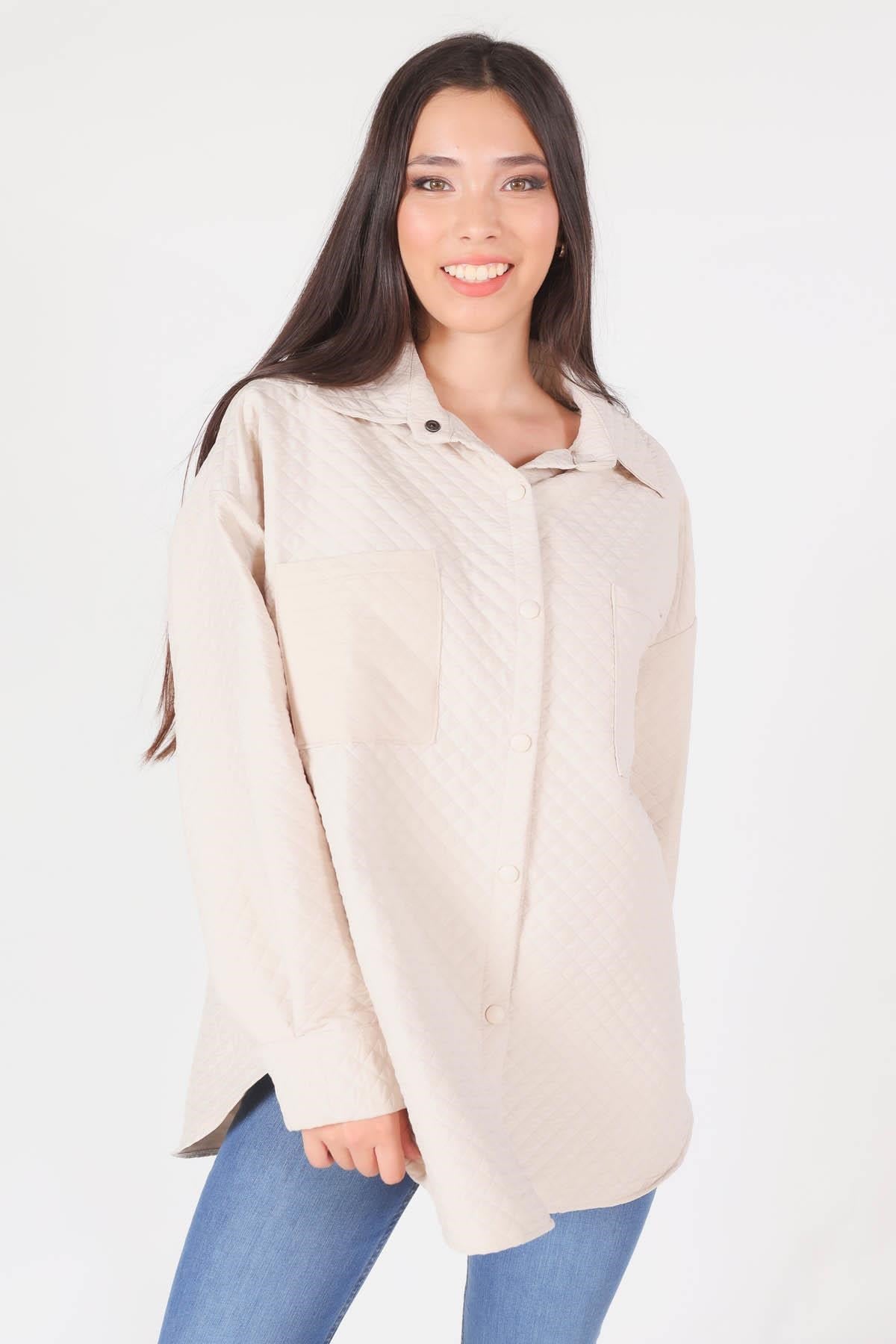 Taş Kapitone Oversize Ceket 1017