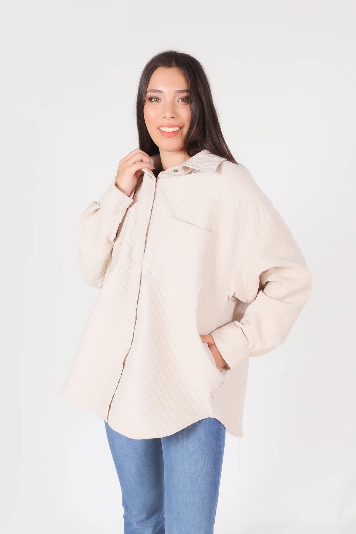 Taş Kapitone Oversize Ceket 1017