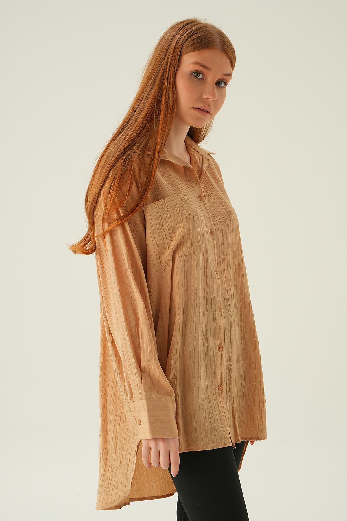 Vizon Oversize Gömlek 6644-1