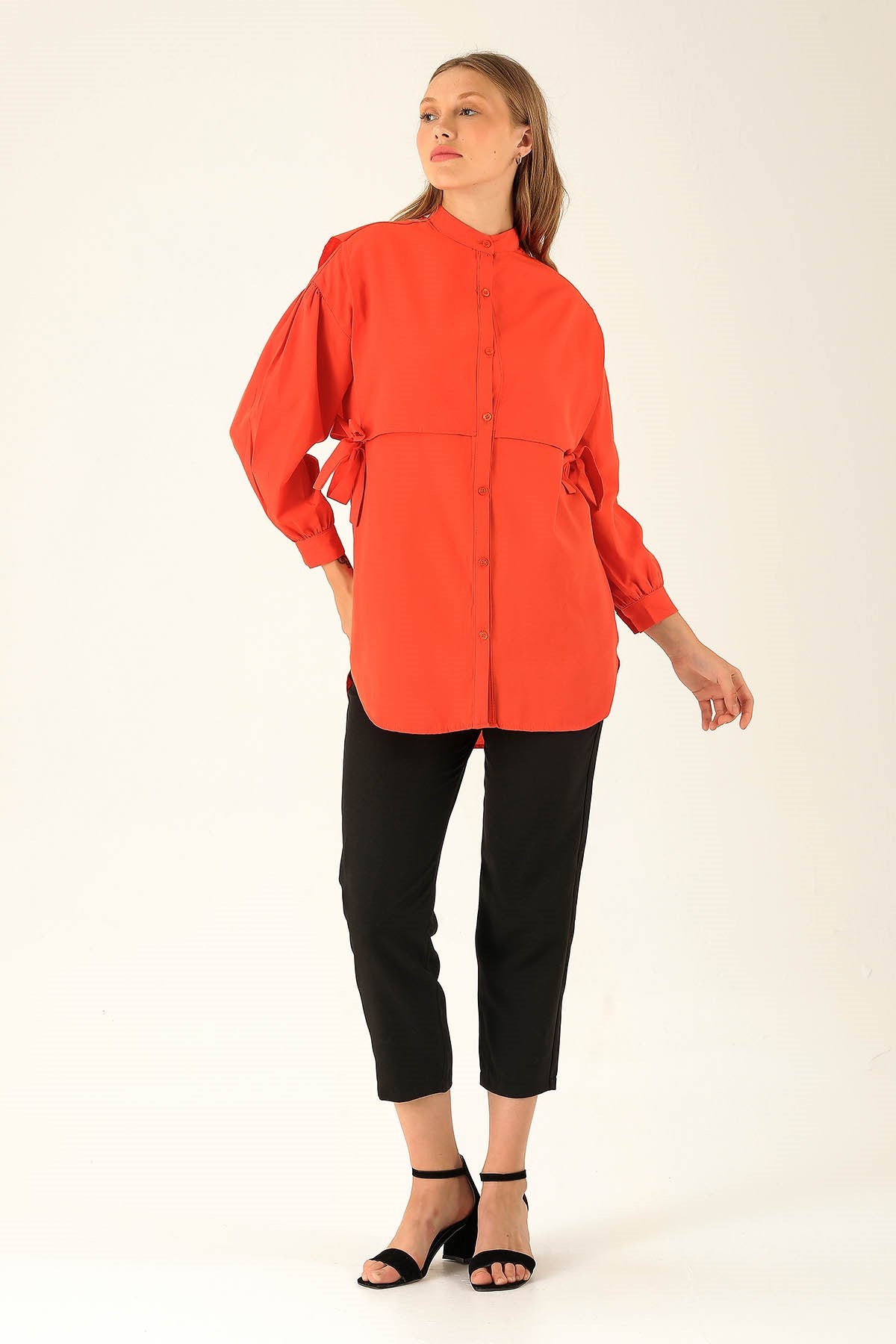 Yandan Bağlamalı Tunik - 6197A Orange
