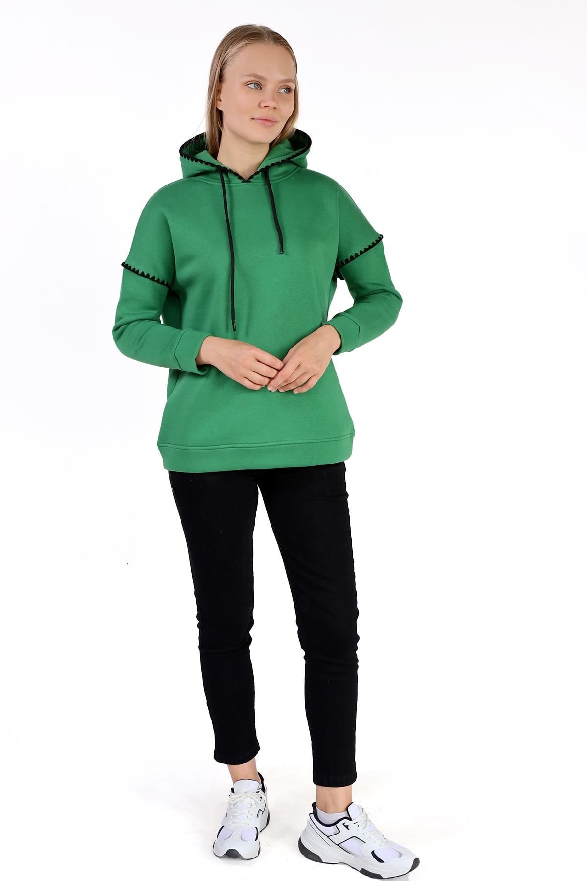 Yeşil Kroşat Detay Sweat 9143M