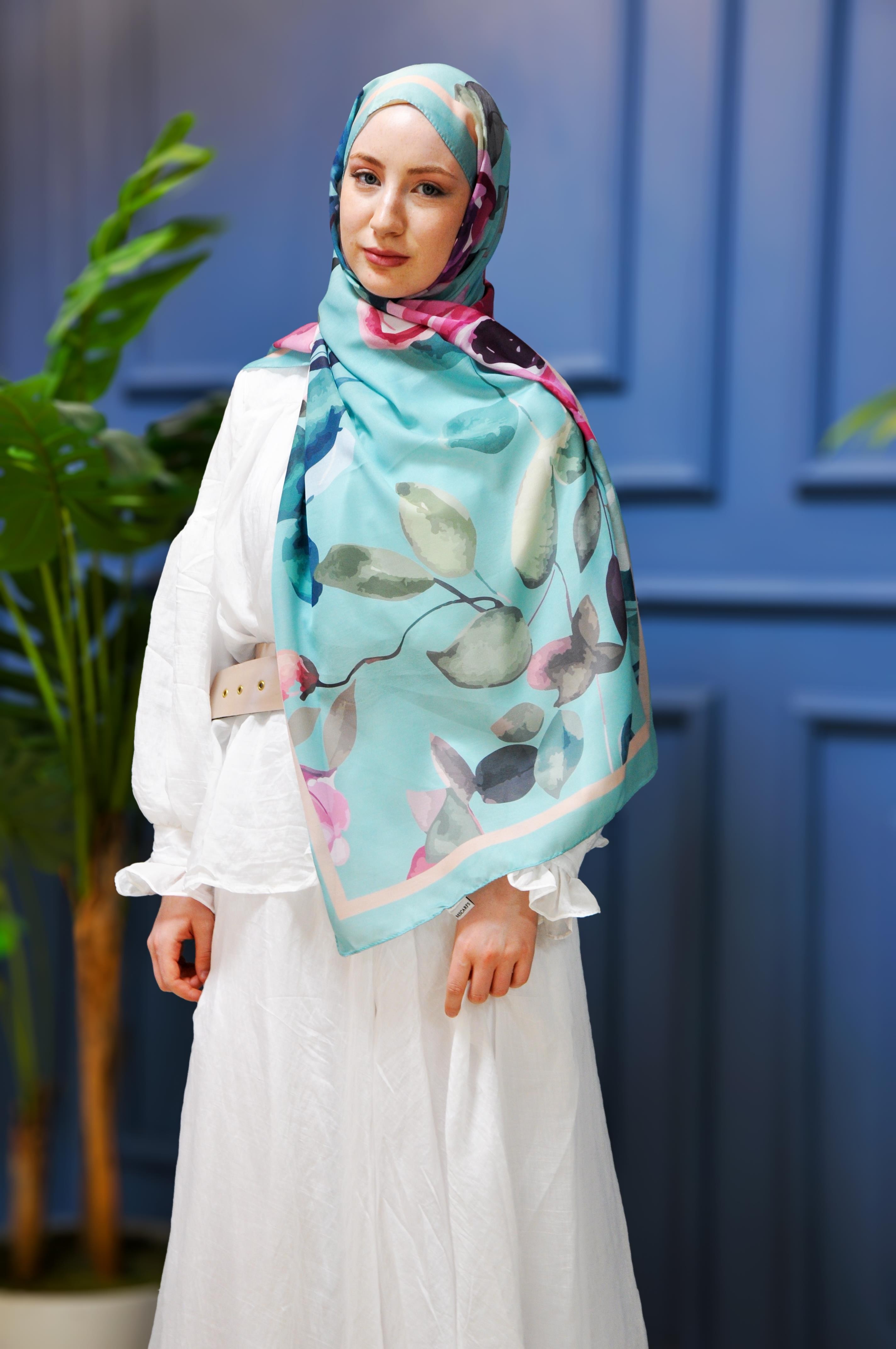 Iris Desen Şal Aqua