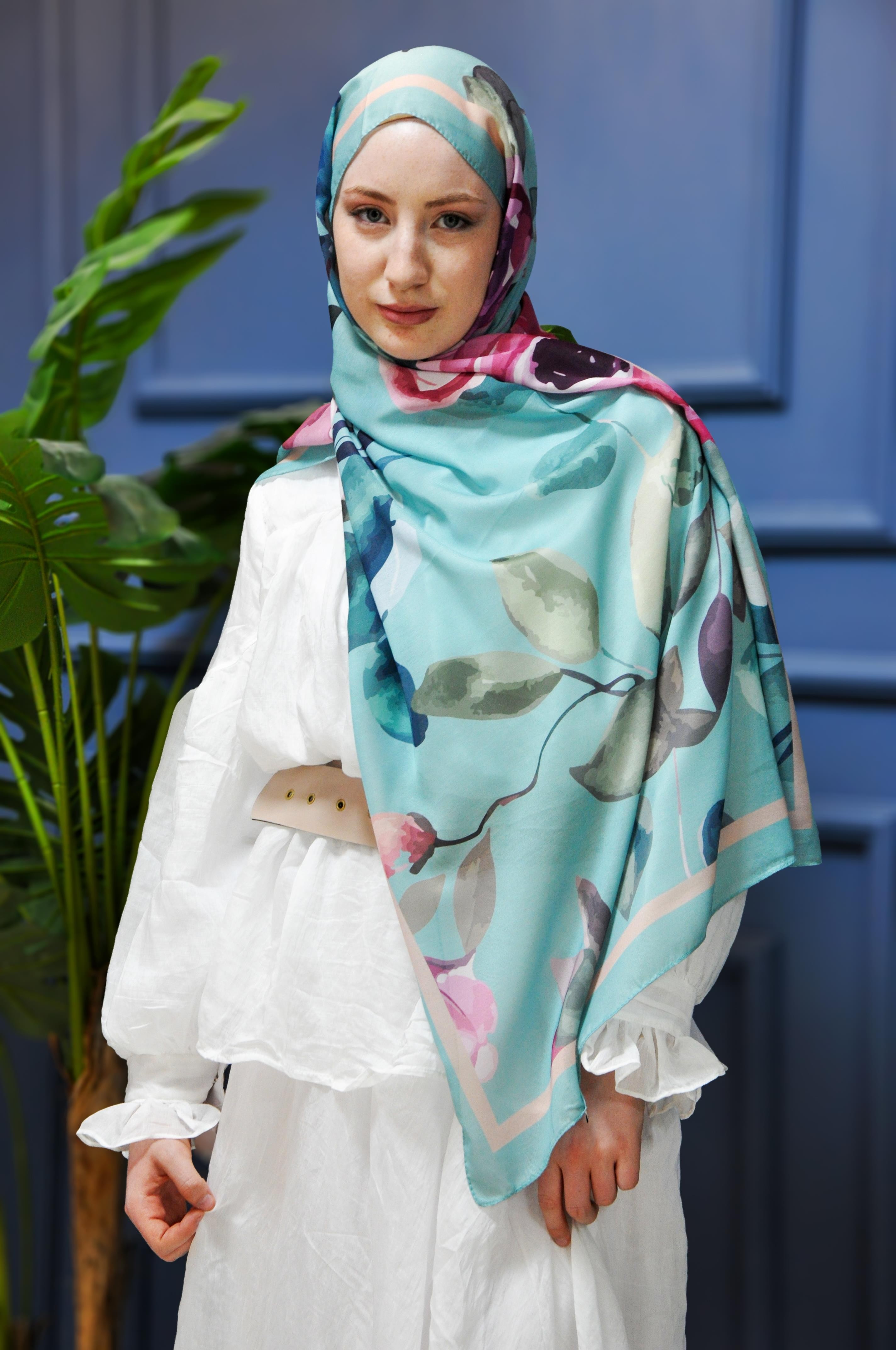 Iris Desen Şal Aqua