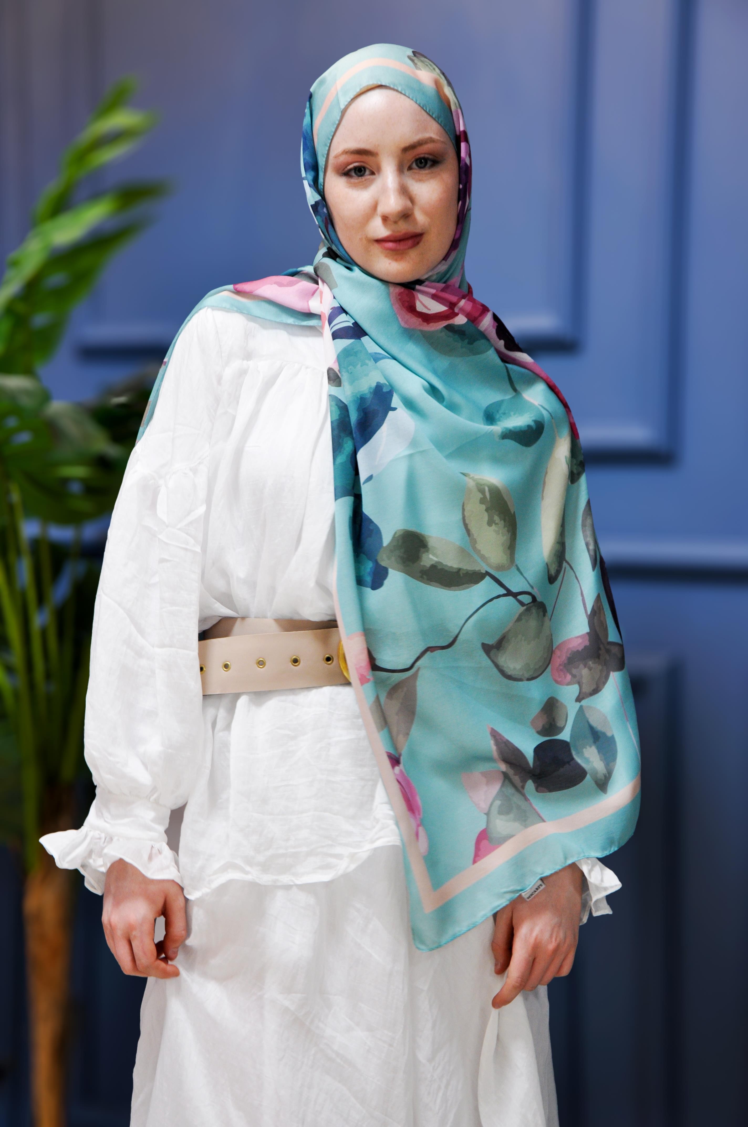 Iris Desen Şal Aqua