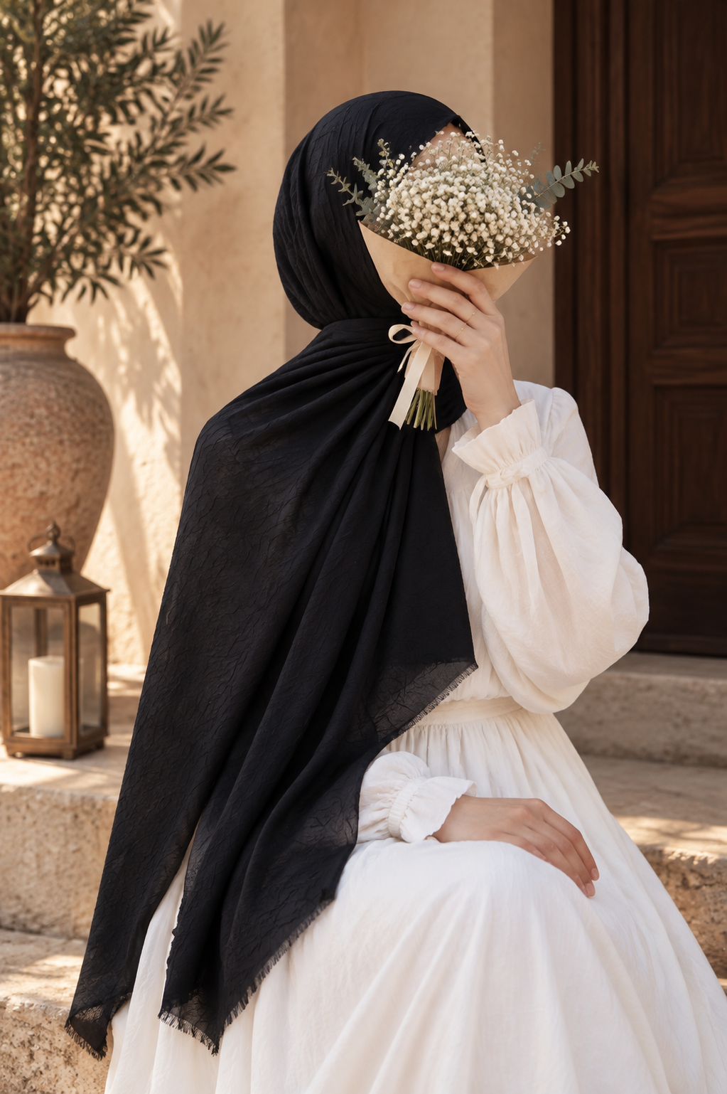 Mscarfs Bambu Kraş Şal Siyah