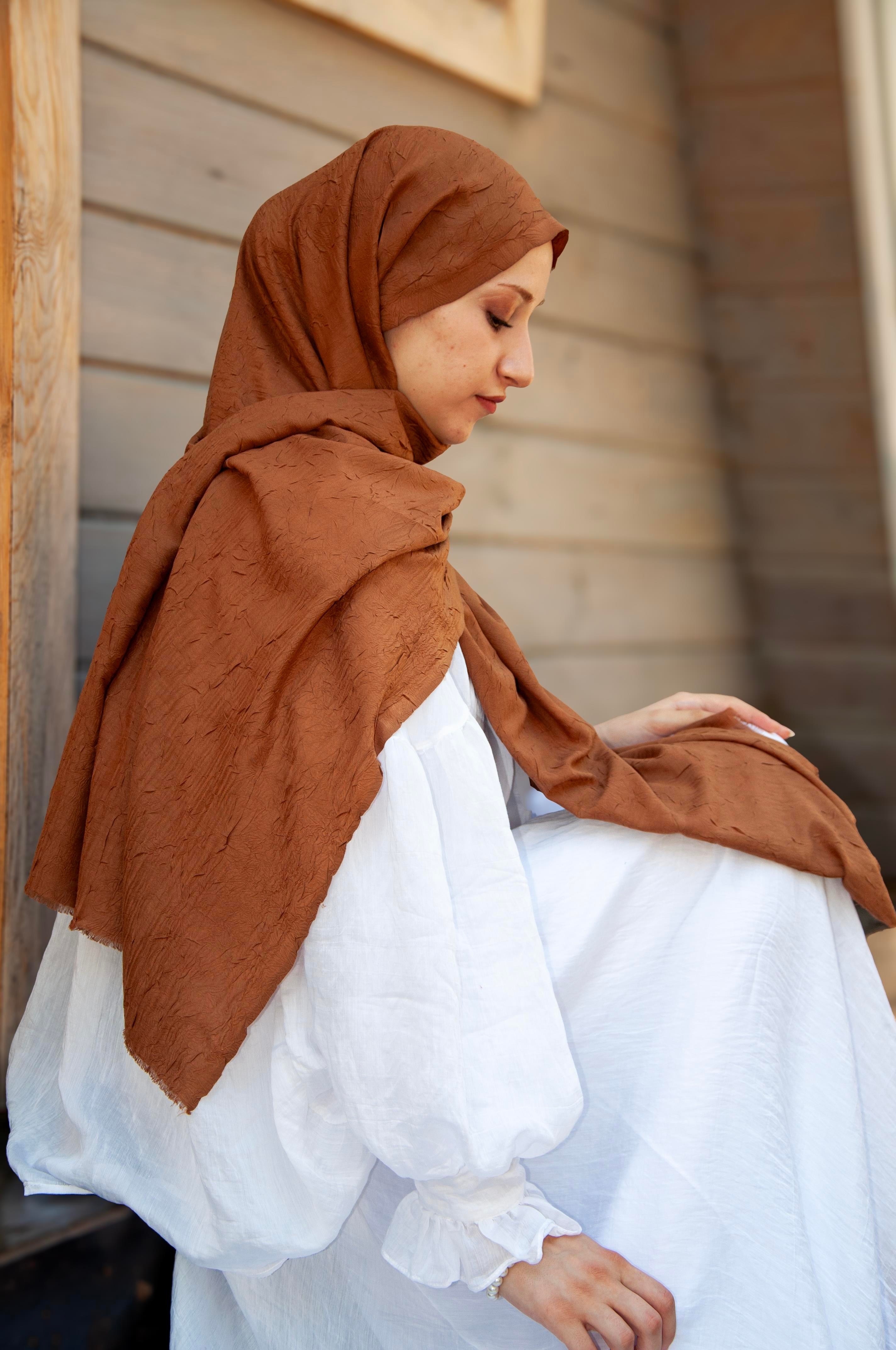 Mscarfs Bambu Kraş Şal Tarçın