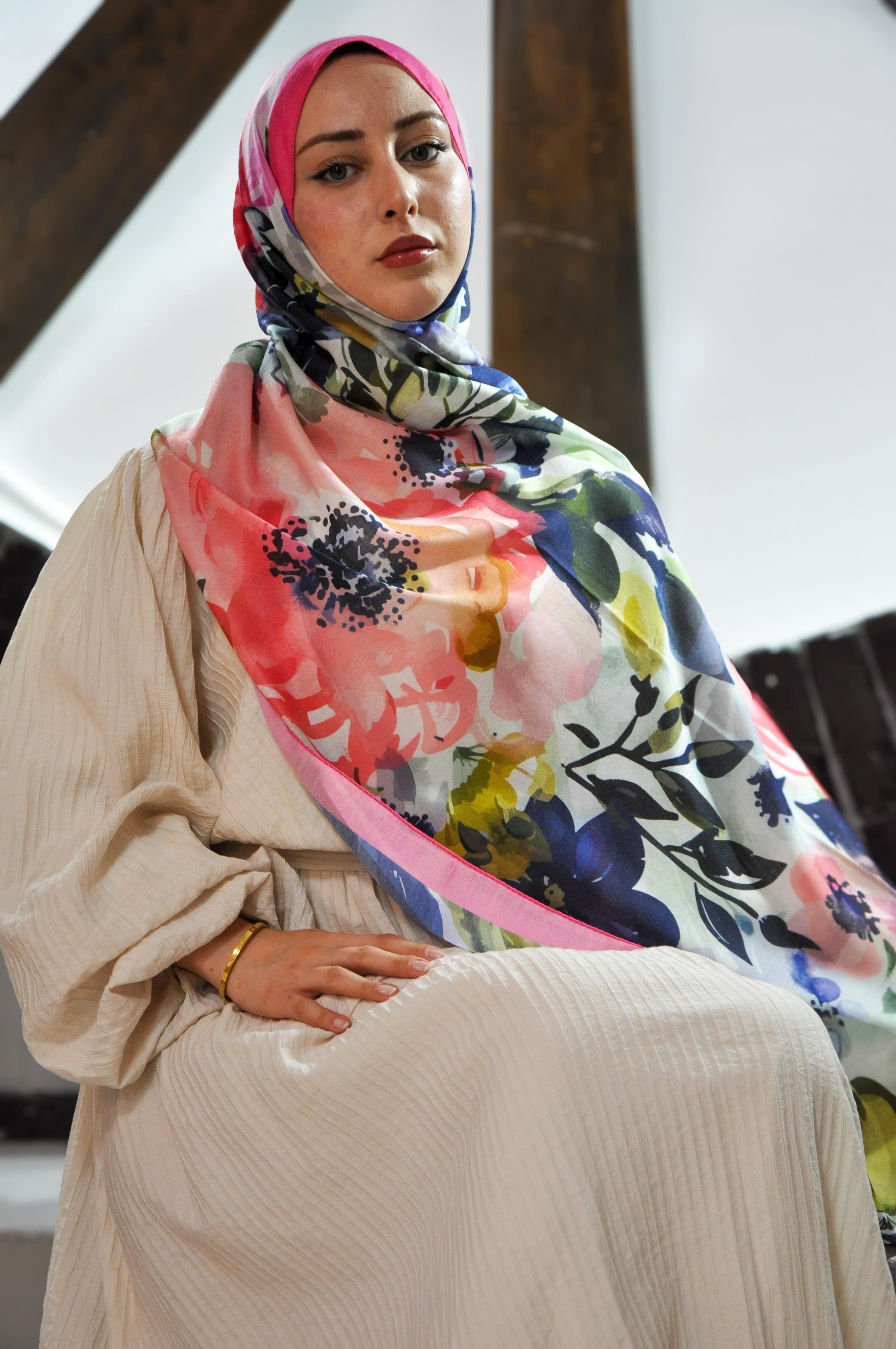 Orchid Desen Şal Pembe