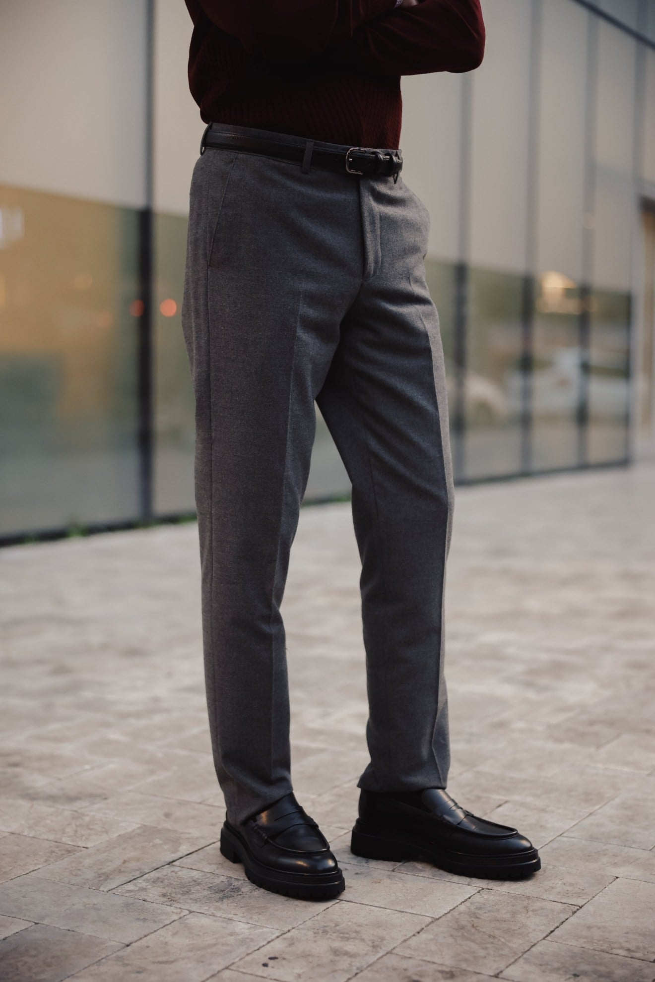 Luxe Flanel Slim Fit Pantolon