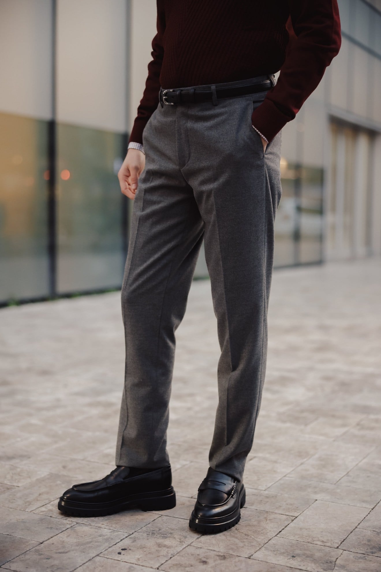 Luxe Flanel Slim Fit Pantolon