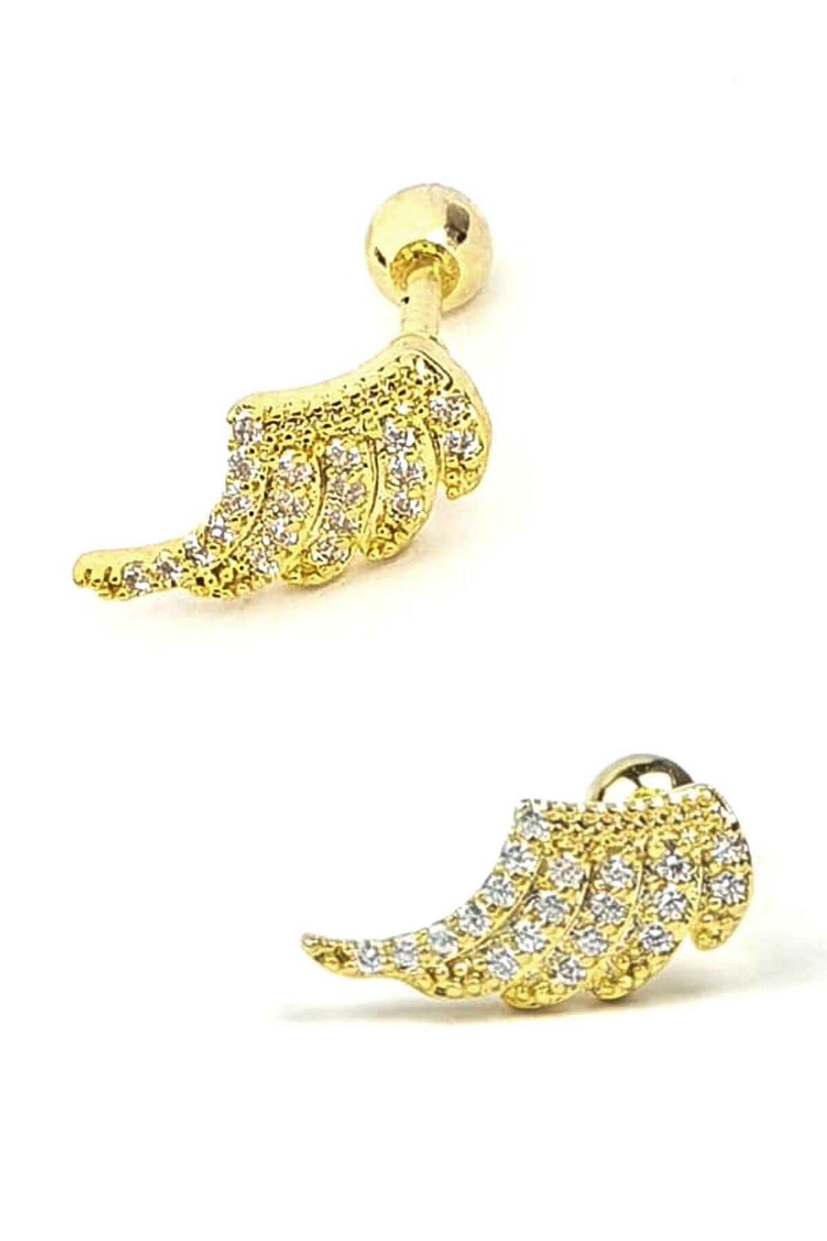  melek kanadı figurlu 316L anti alerjik cerrahi celik helix kikirdak piercing 6mm.5 mm