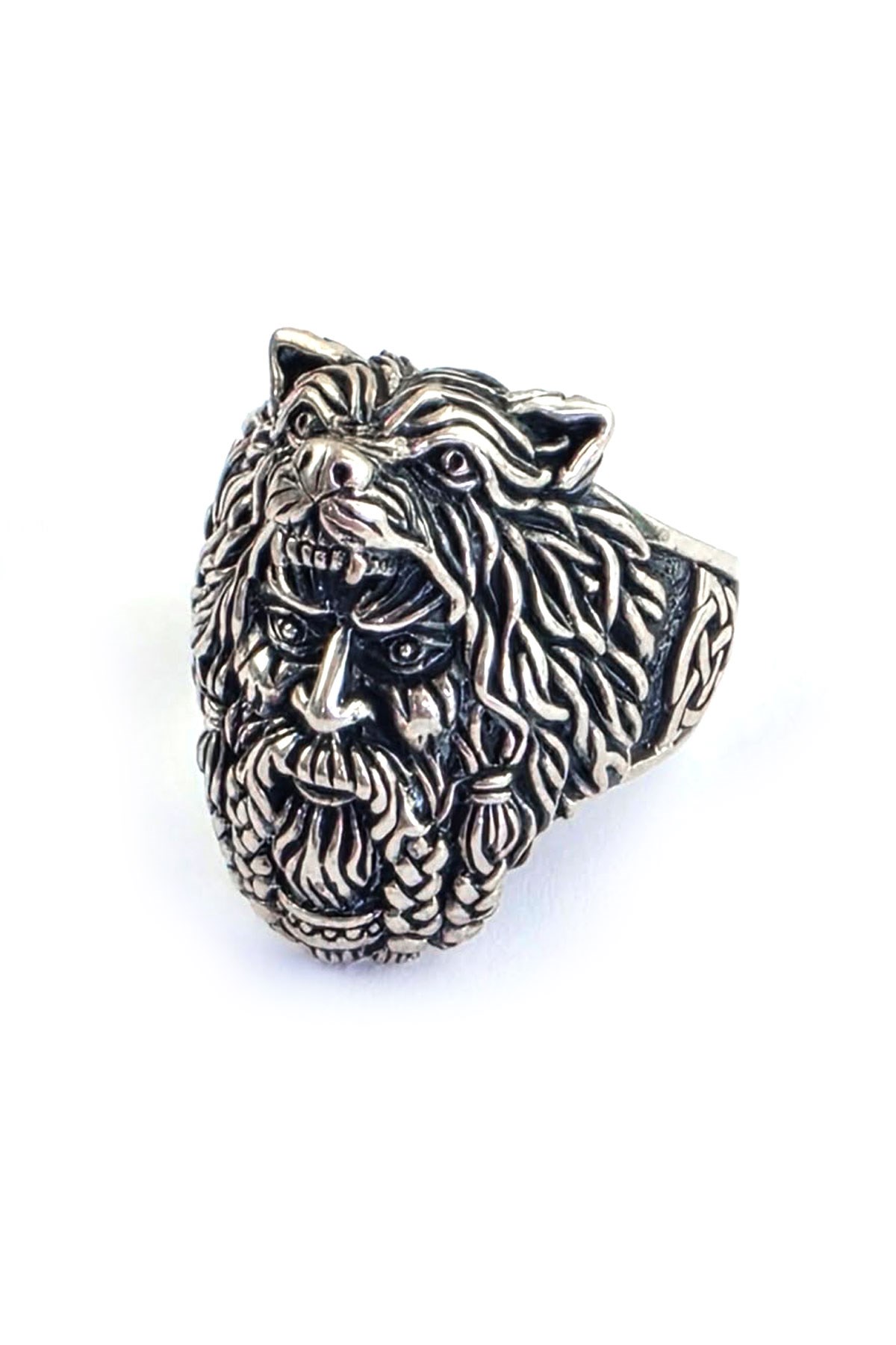 3 boyutlu 925 ayar Gümüş Tasarım Viking yüzük
