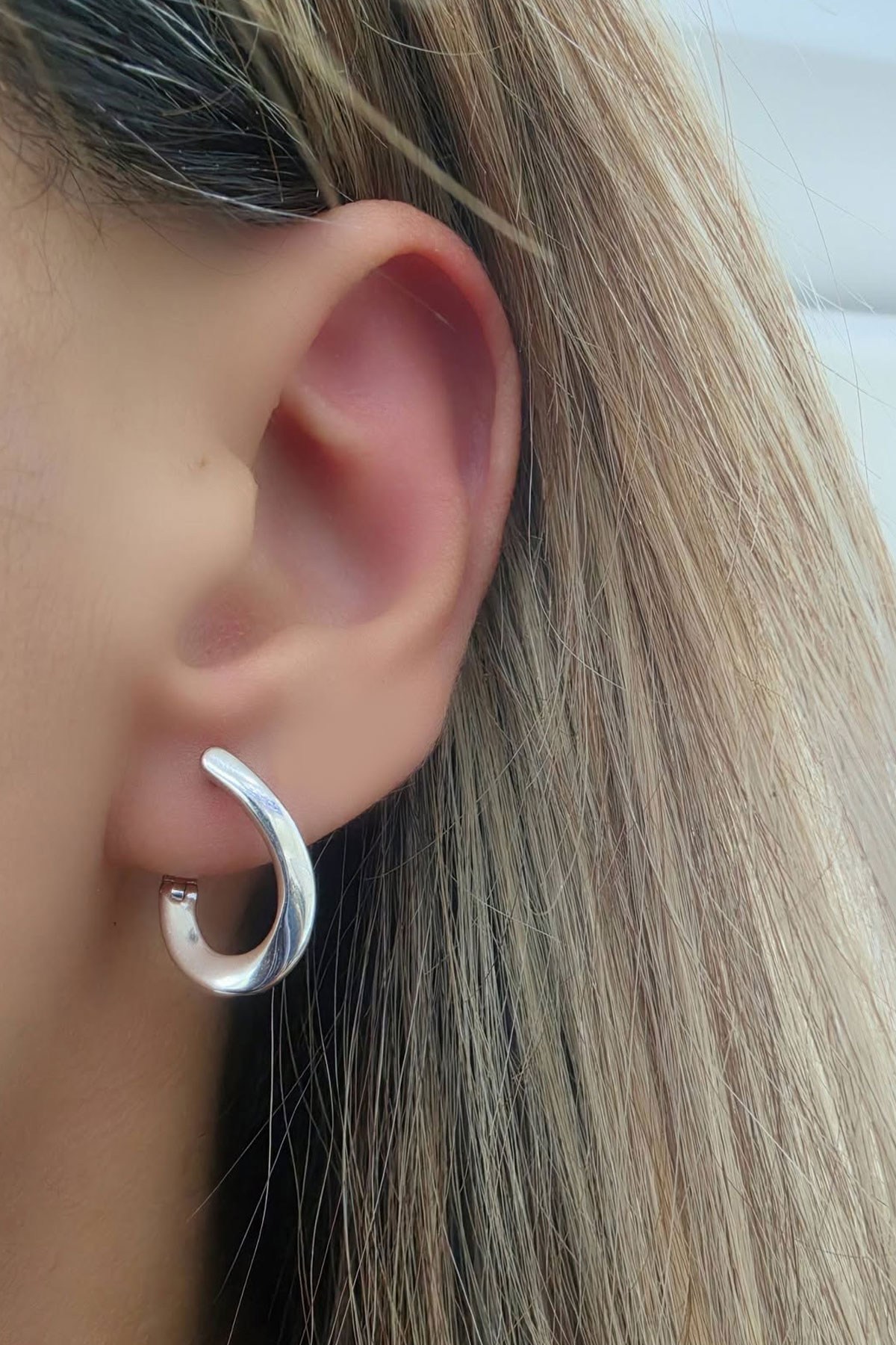 925 ayar Gümüş  Tasarım Spiral Küpe