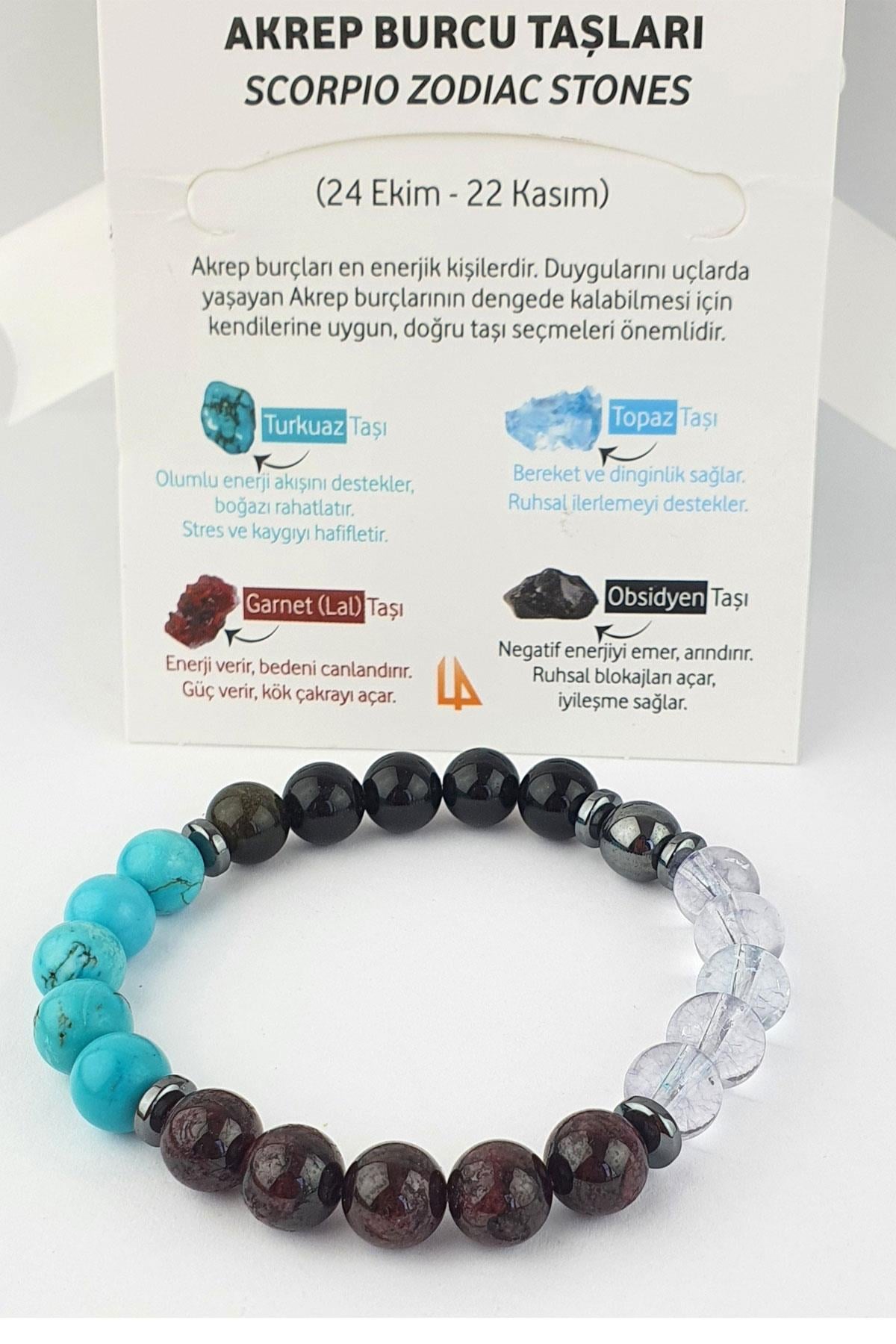 Akrep Burcu Tasarım Doğal Taş Bileklik