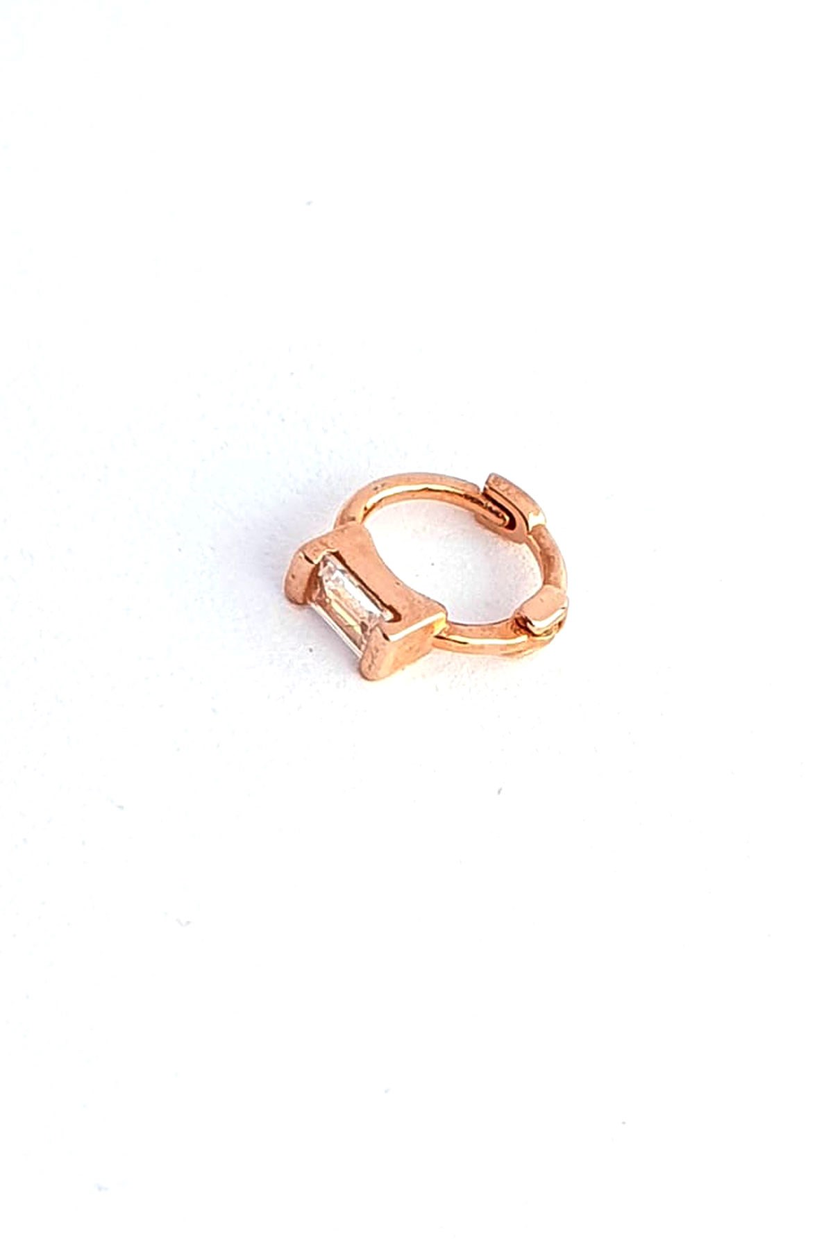 Baget Zirkon Taşlı 925 ayar Gümüş Rose Tragus minimal halka küpe
