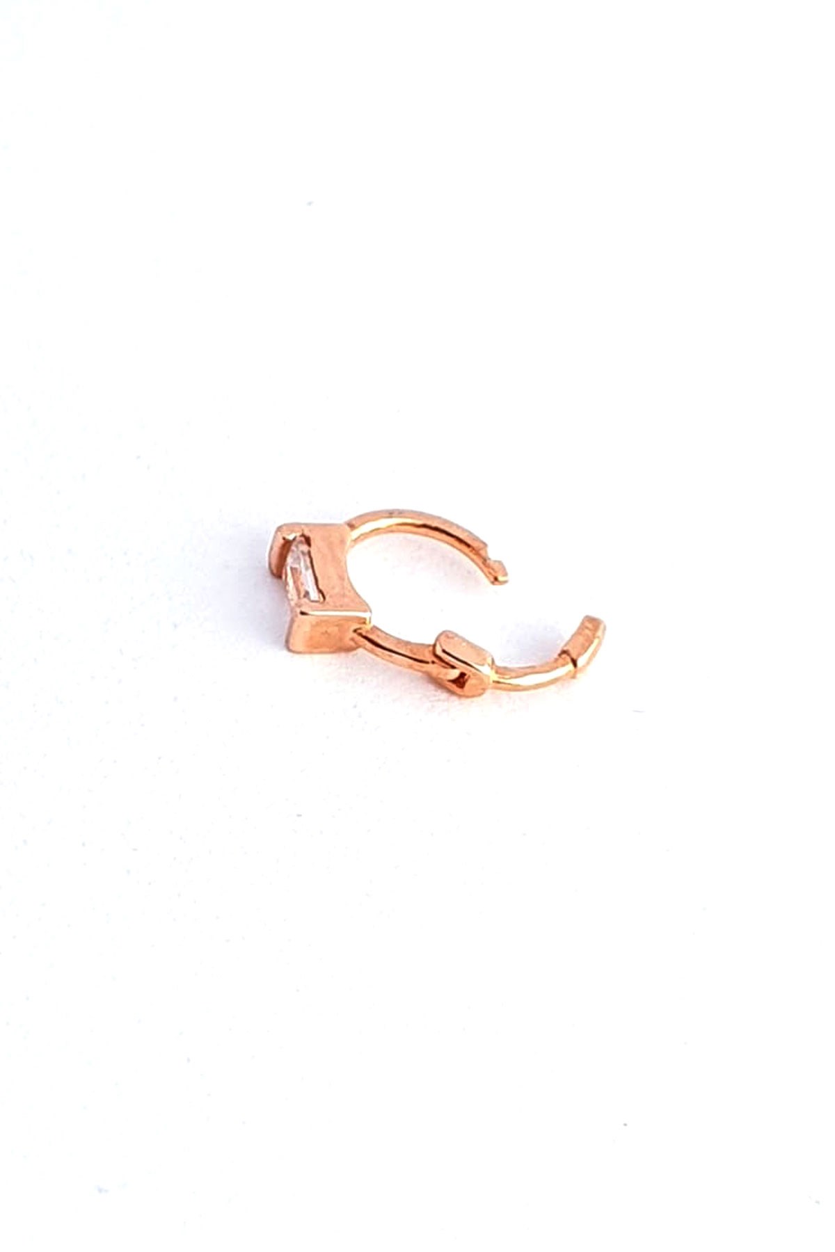 Baget Zirkon Taşlı 925 ayar Gümüş Rose Tragus minimal halka küpe