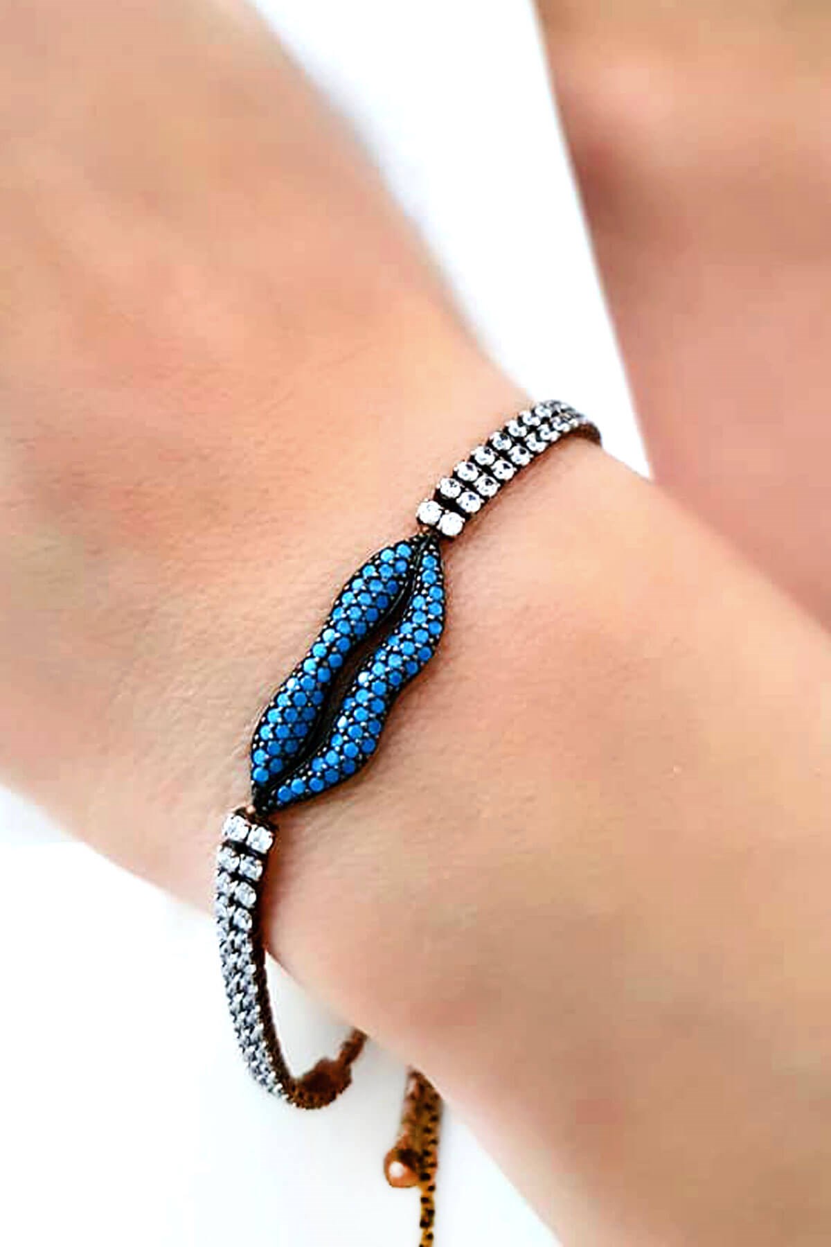 dudak figürlü ayarlanabilir asansörlü tasarım bileklik 