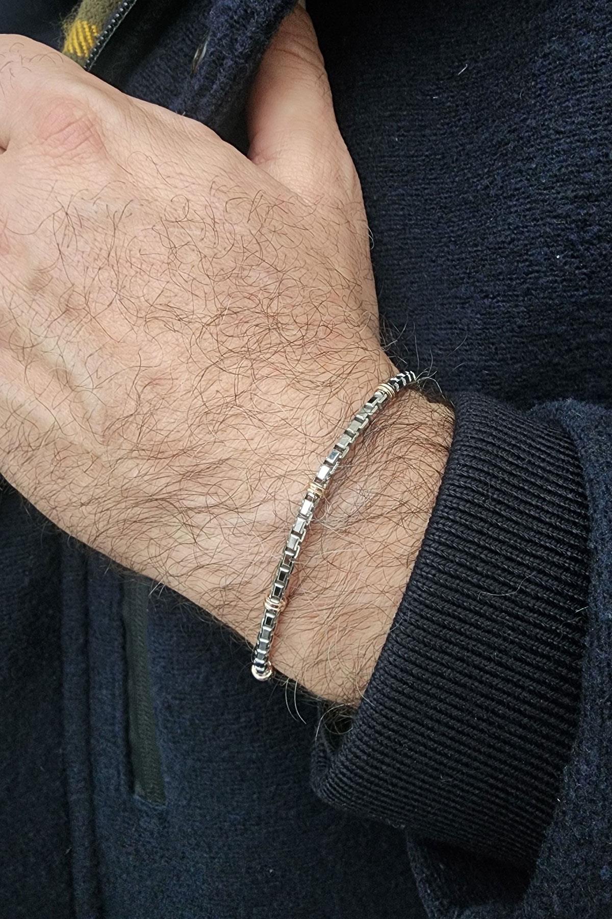İtalyan Tasarımı 925 ayar Gümüş  Lüks Erkek Bileklik Özel Seri 