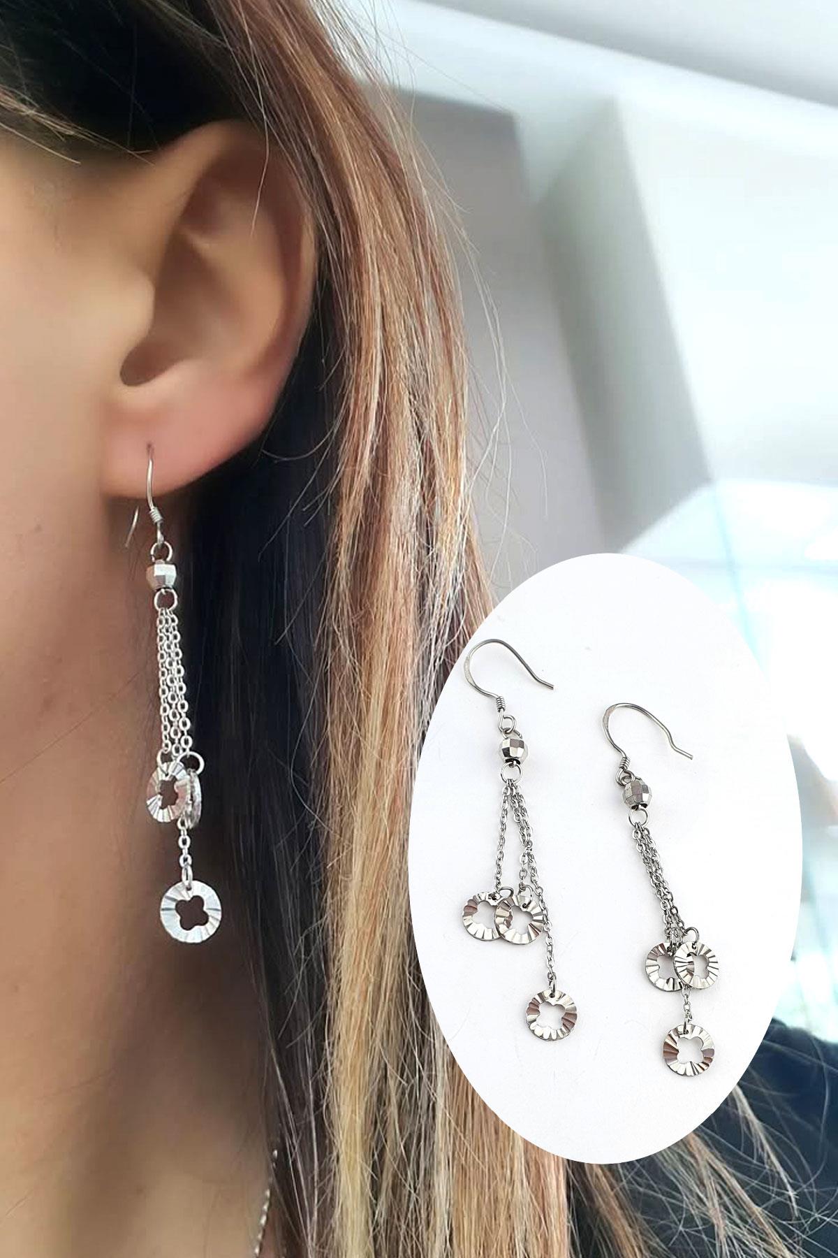 İtalyan Tasarımı 925 ayar Gümüş Sallantılı Küpe