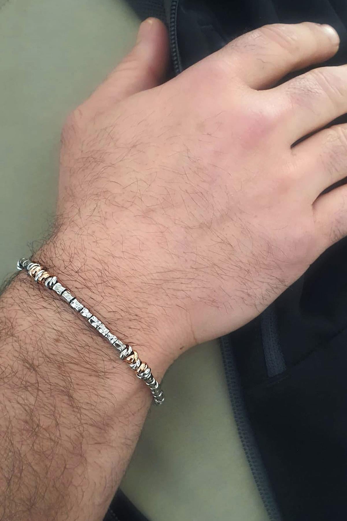 İtalyan Tasarımı 925ayar Gümüş Trend Erkek Bileklik Özel Seri 