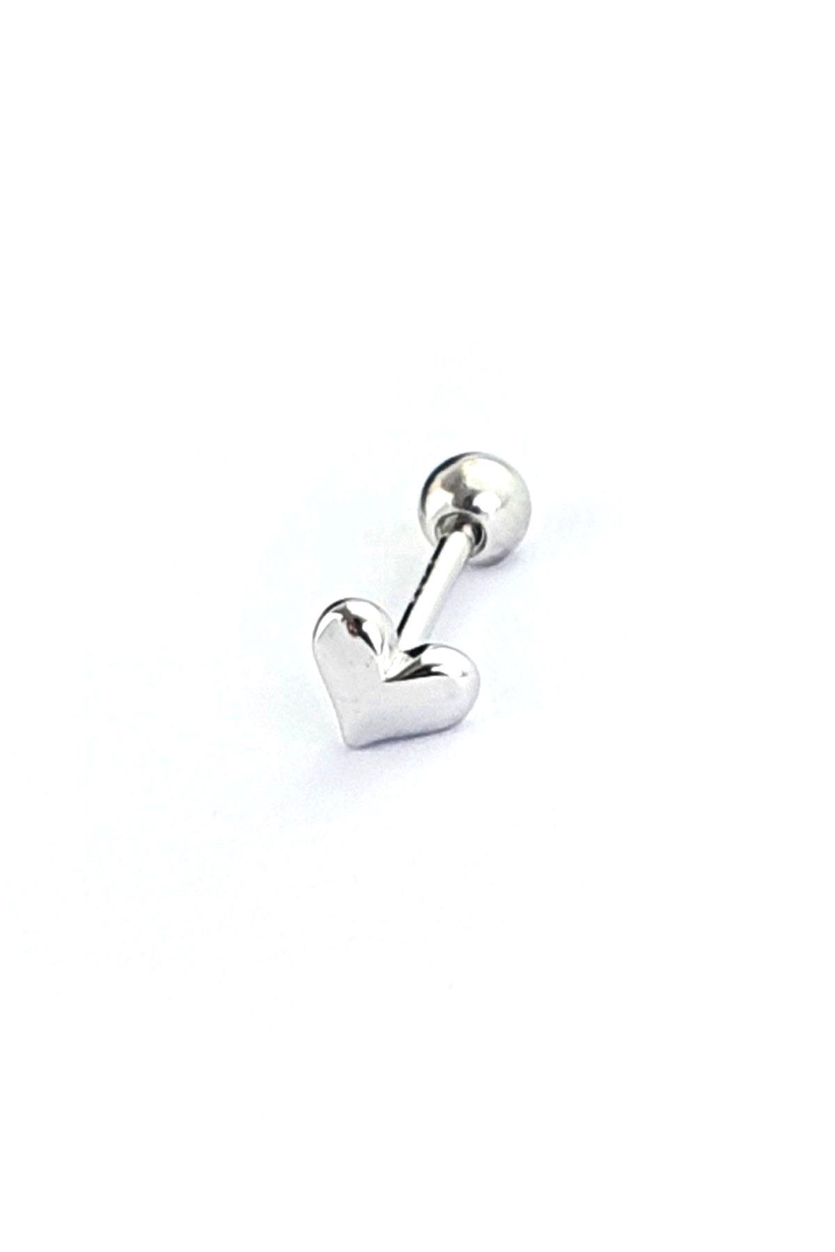 Kalp Figürlü 925ayar Gümüş Tragus Helix Kikirdak piercing 